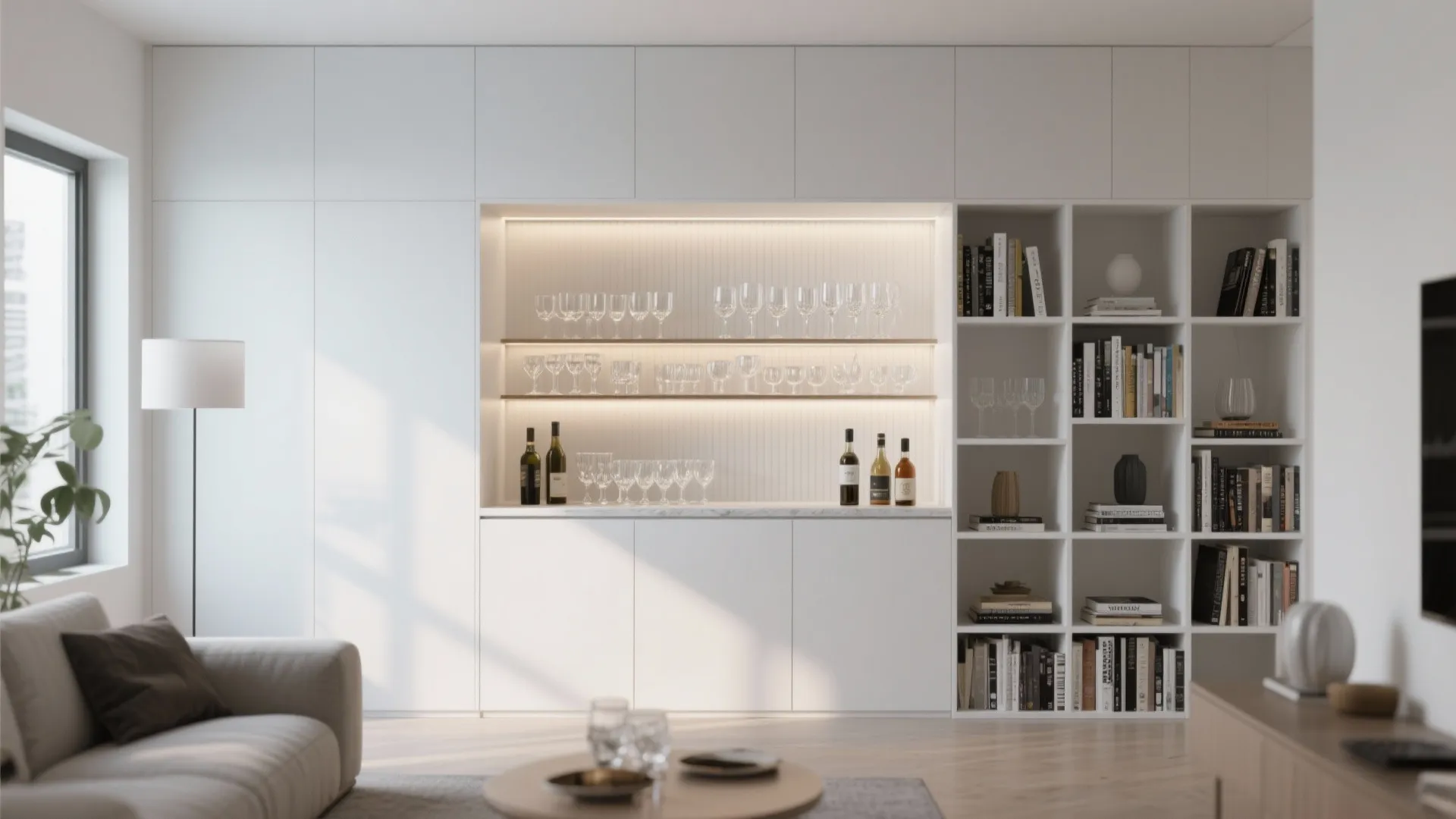 1. Minimalist Built-in Bar