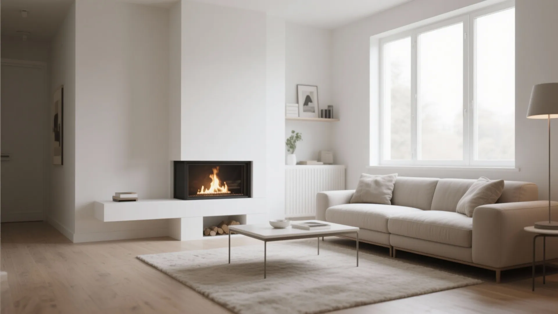 1. Minimalist Built-In Chimney