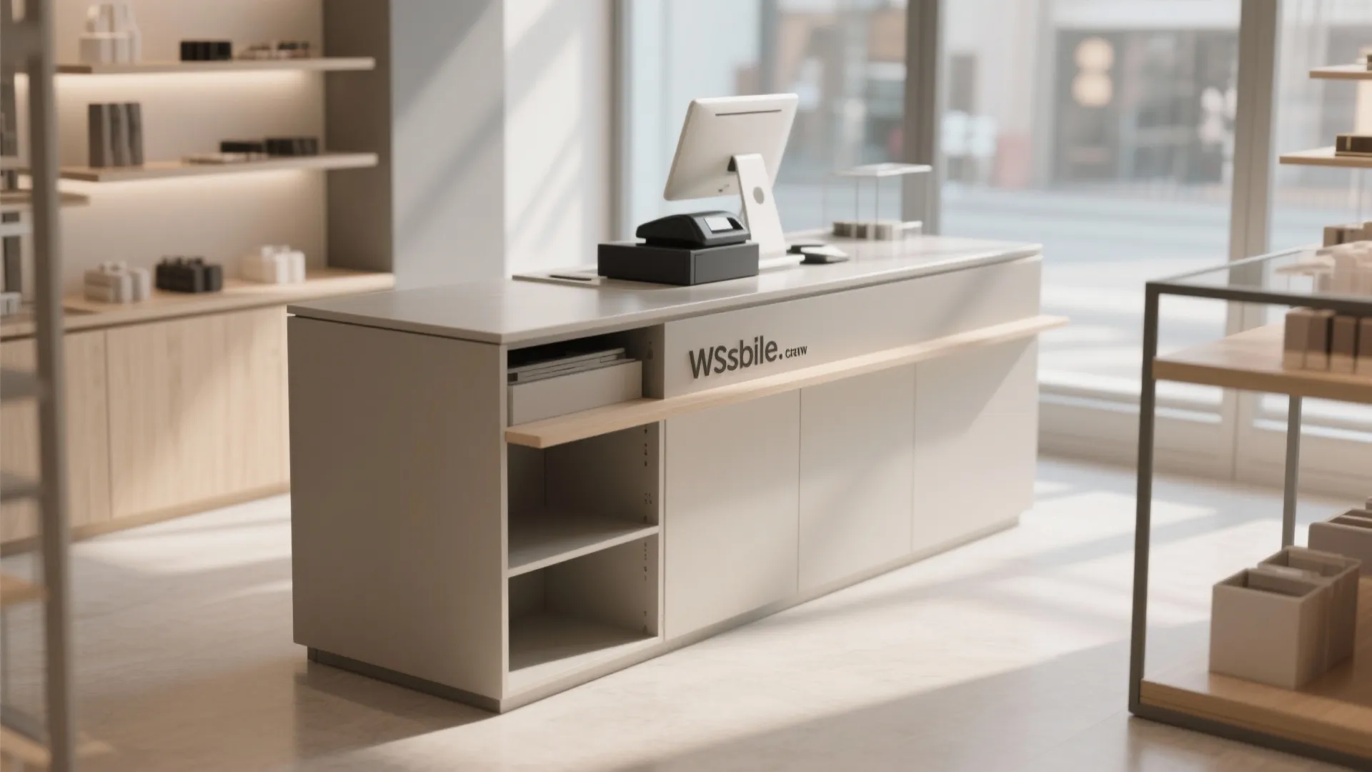 5. Minimalist Cash Counter Design