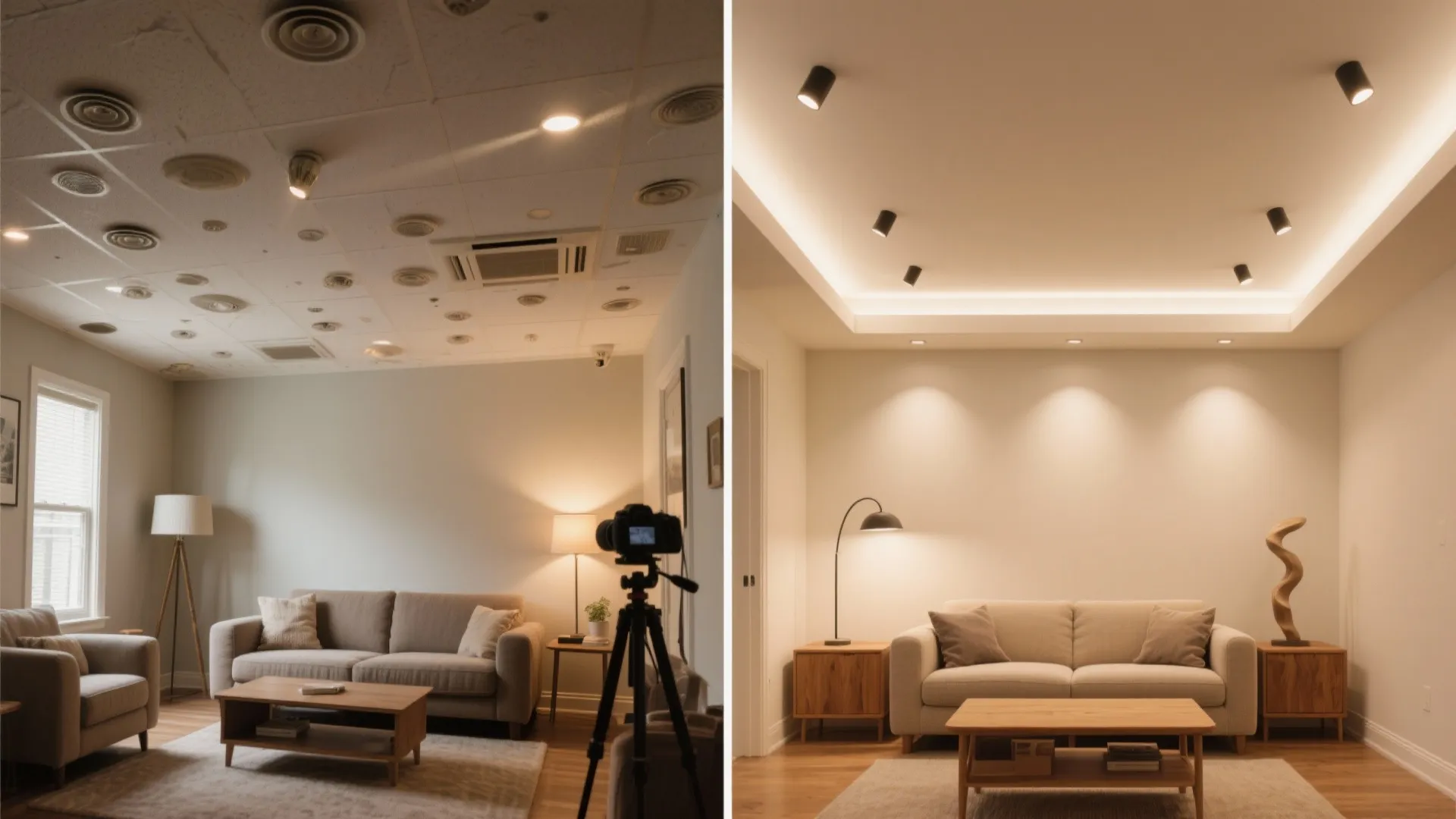 Minimalist POP Ceiling for Small Living Rooms