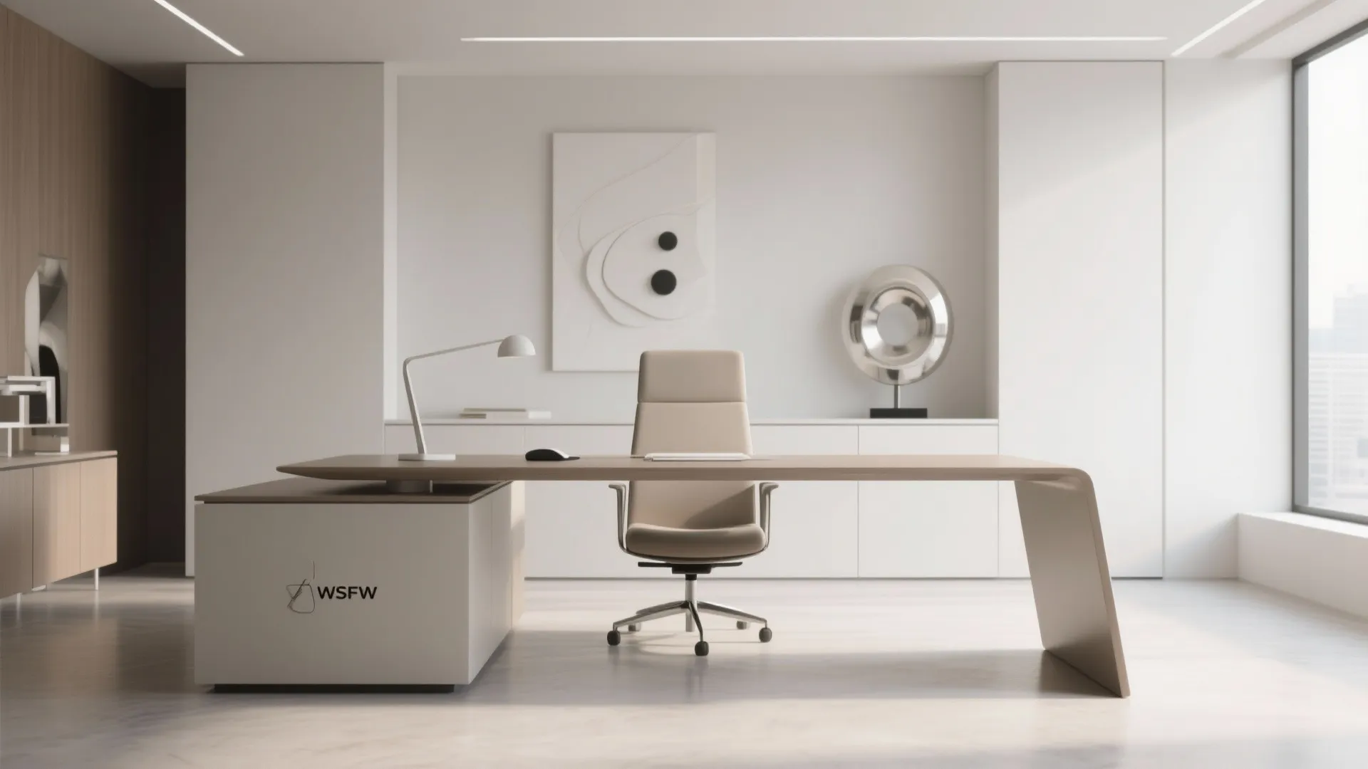 1. Minimalist Executive Desk Zone