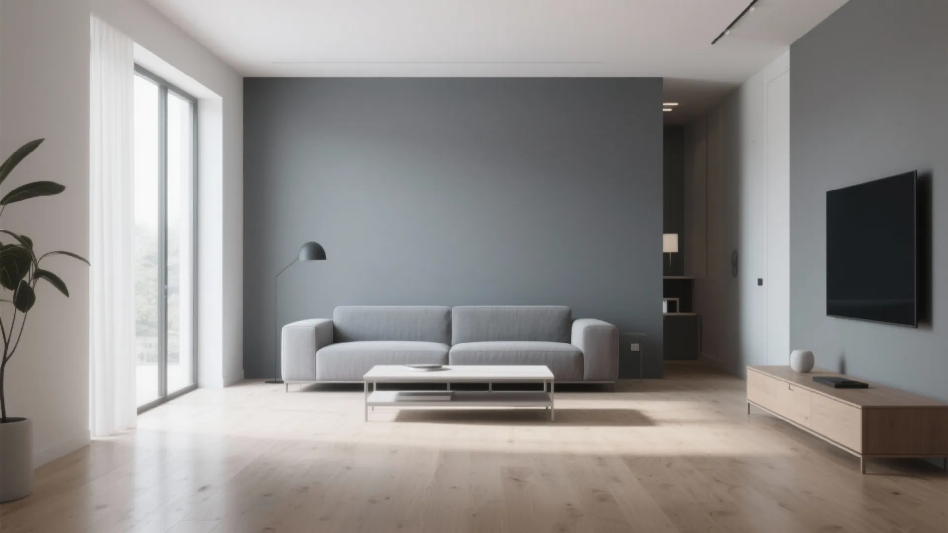 1. Minimalist Charcoal Grey Walls