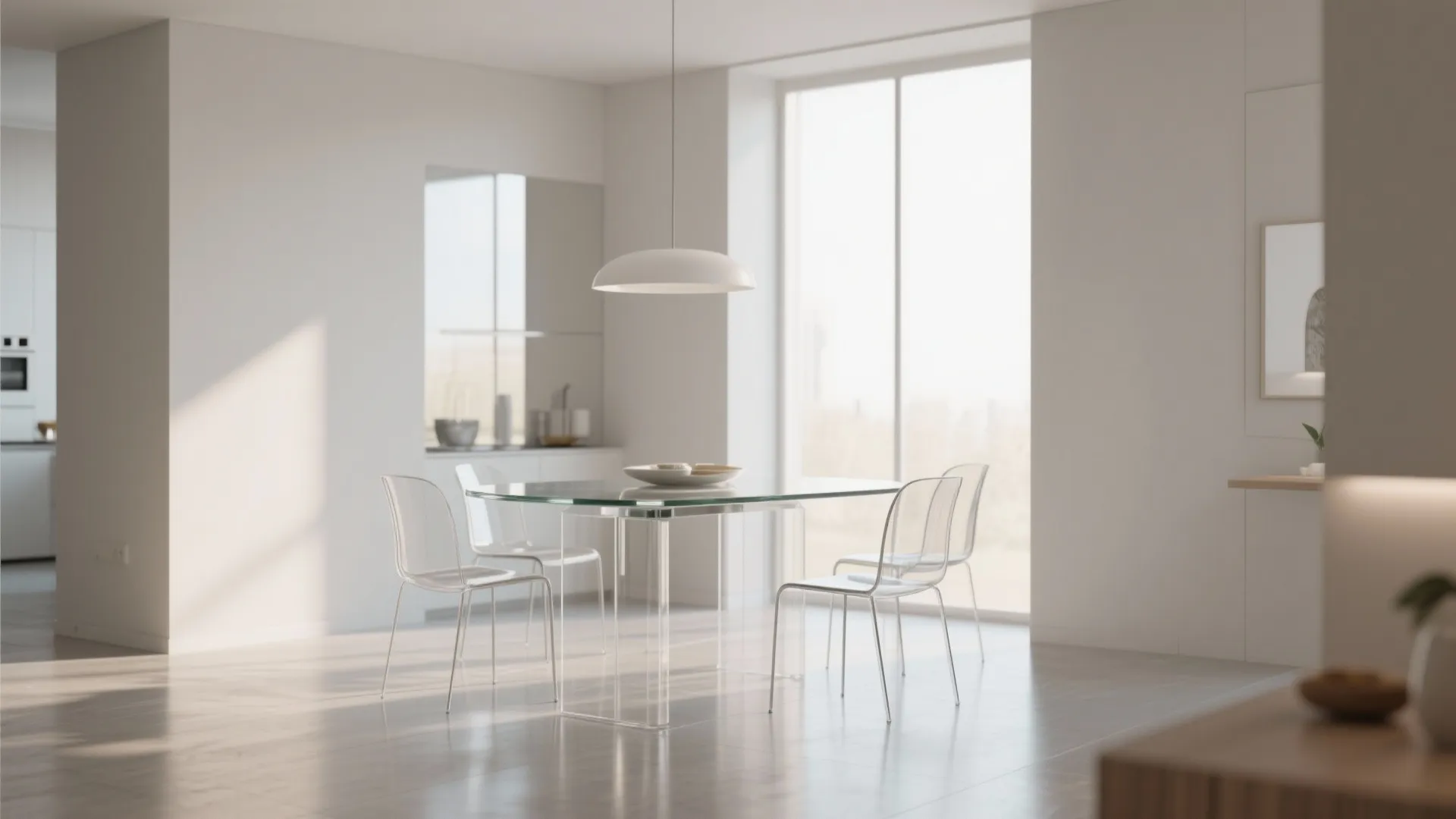 Minimalist Clear Glass Table