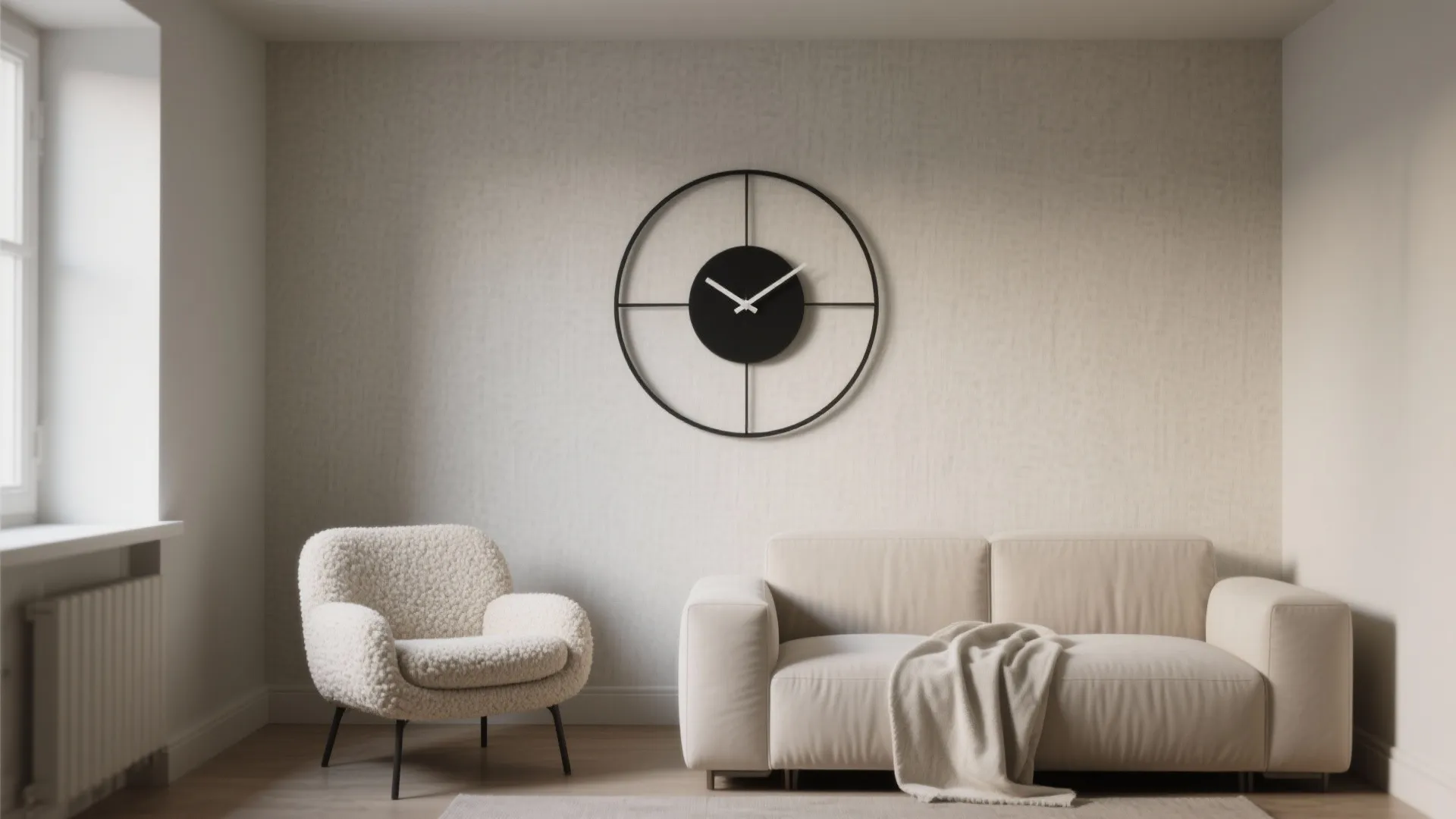Minimalist Round Clock + Negative Space