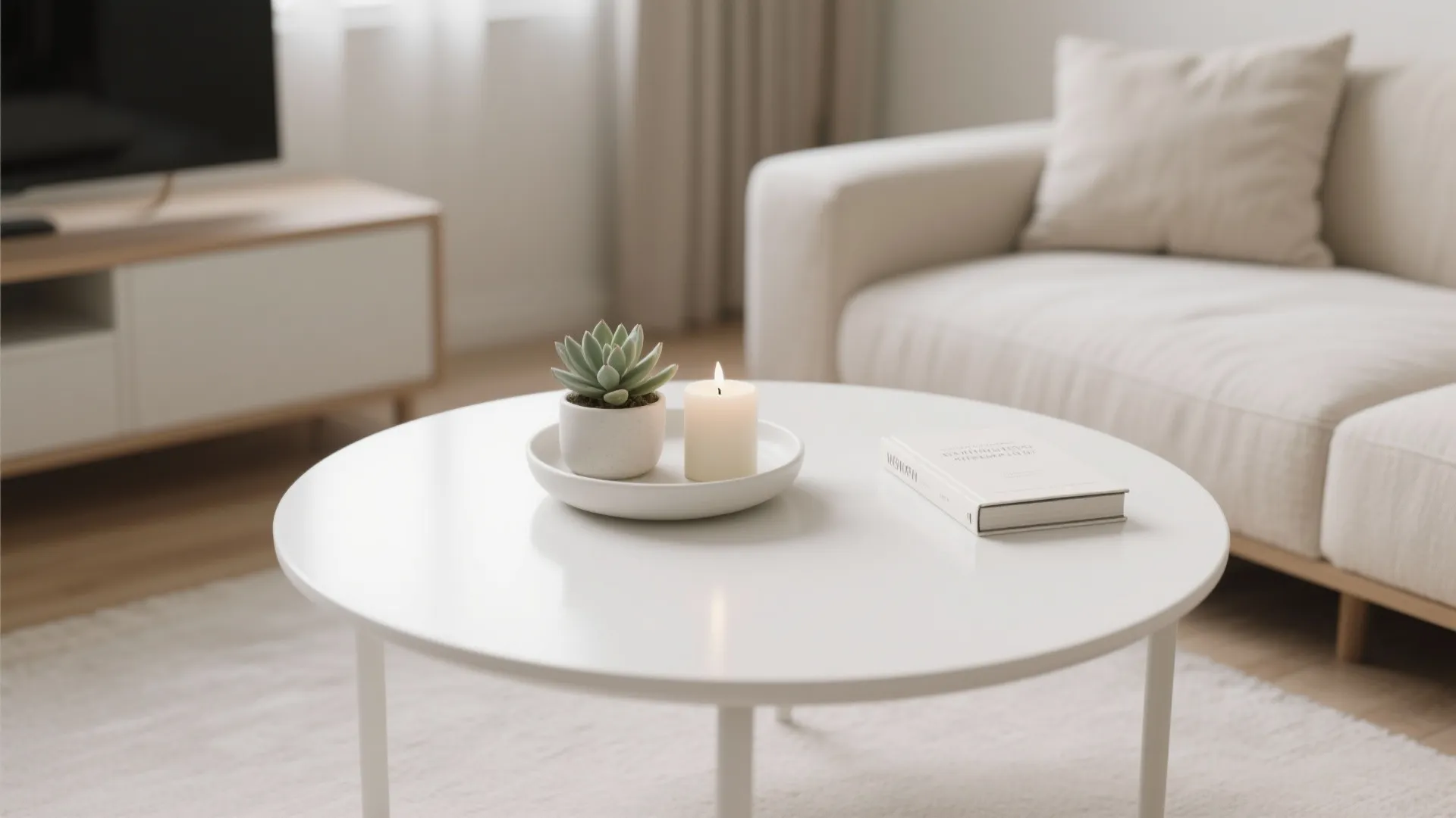 1. Minimalist Coffee Table Tray Styling
