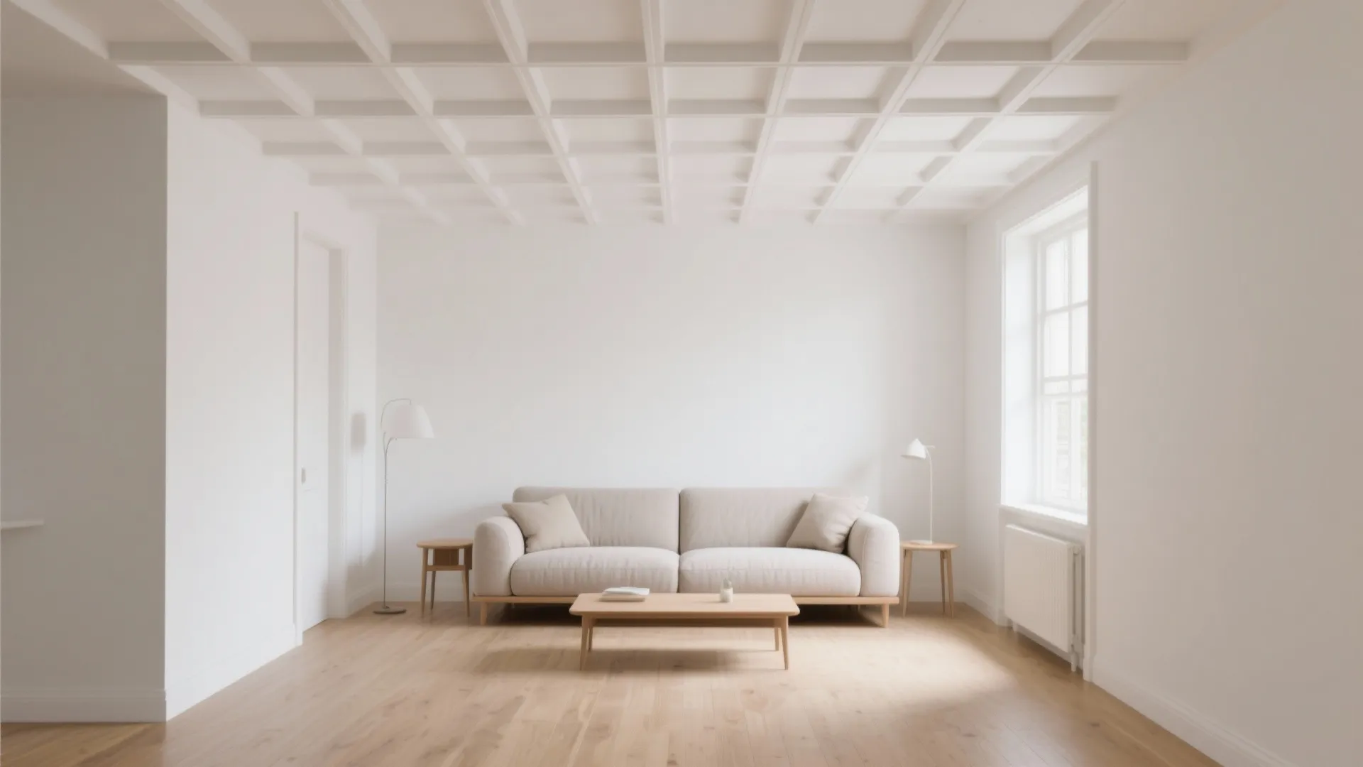 1. Minimalist Coffered Ceiling