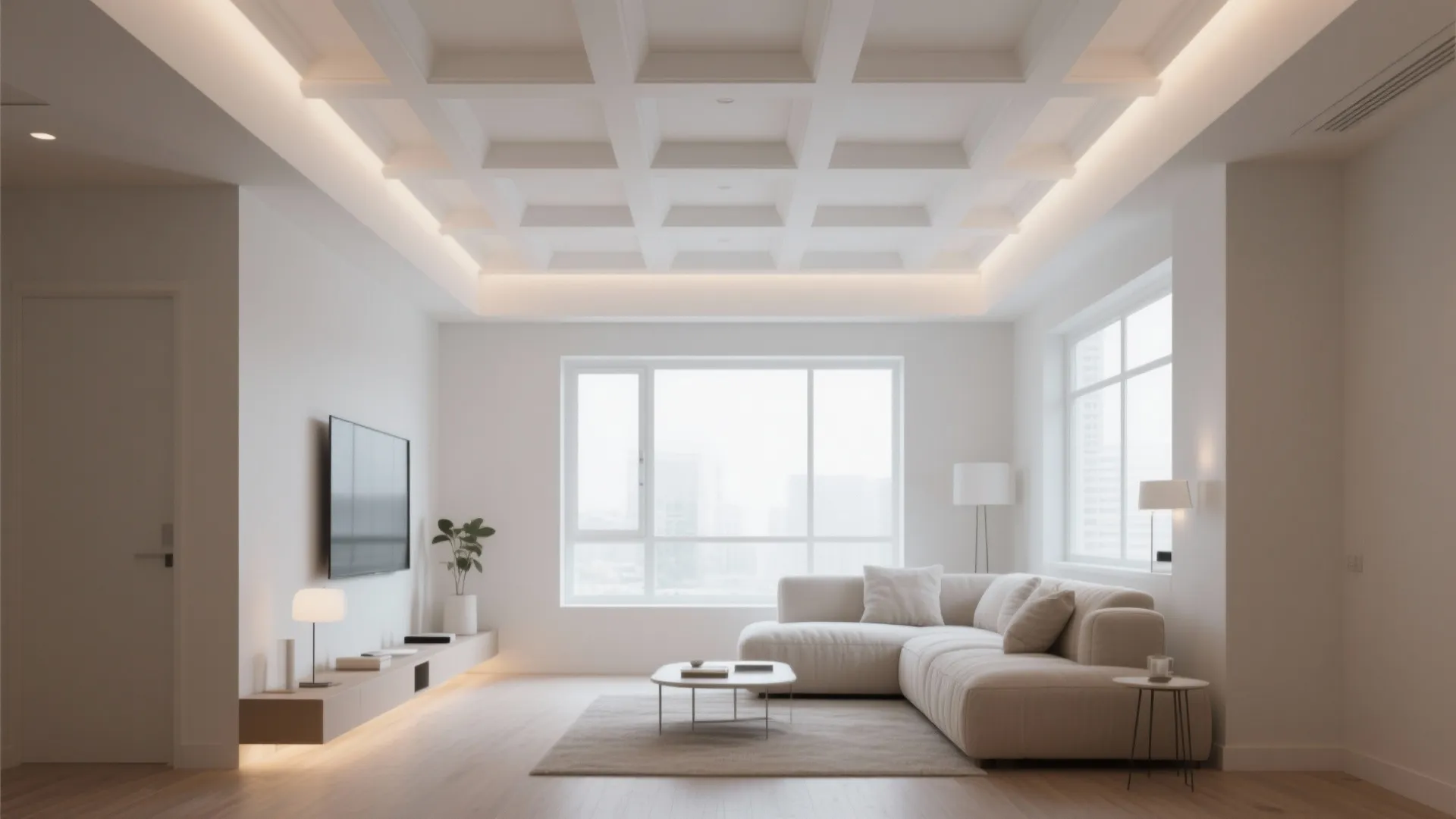 Minimalist Coffered Ceiling