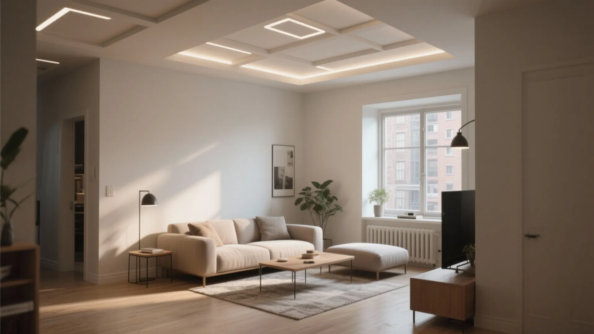 1. Minimalist Coffered Ceilings