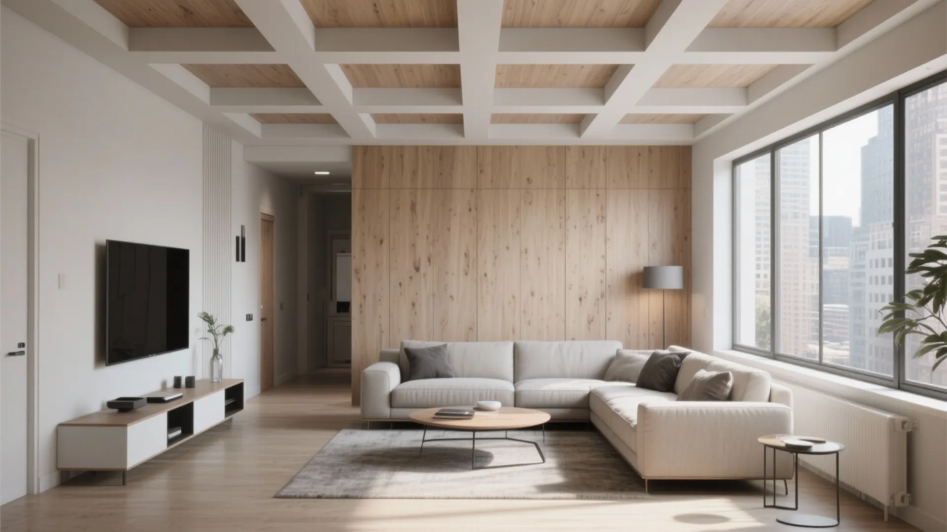 Minimalist Coffered Ceiling