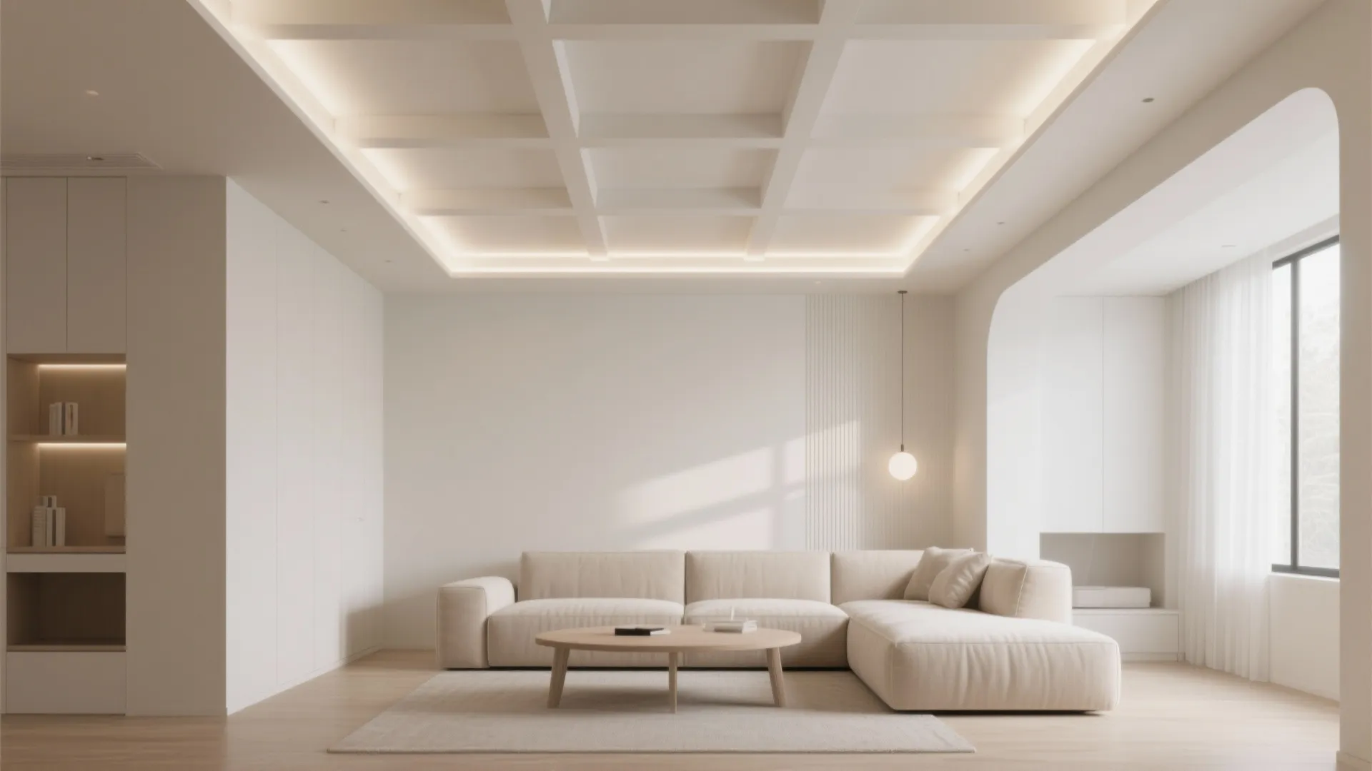 1. Minimalist Coffered Ceilings