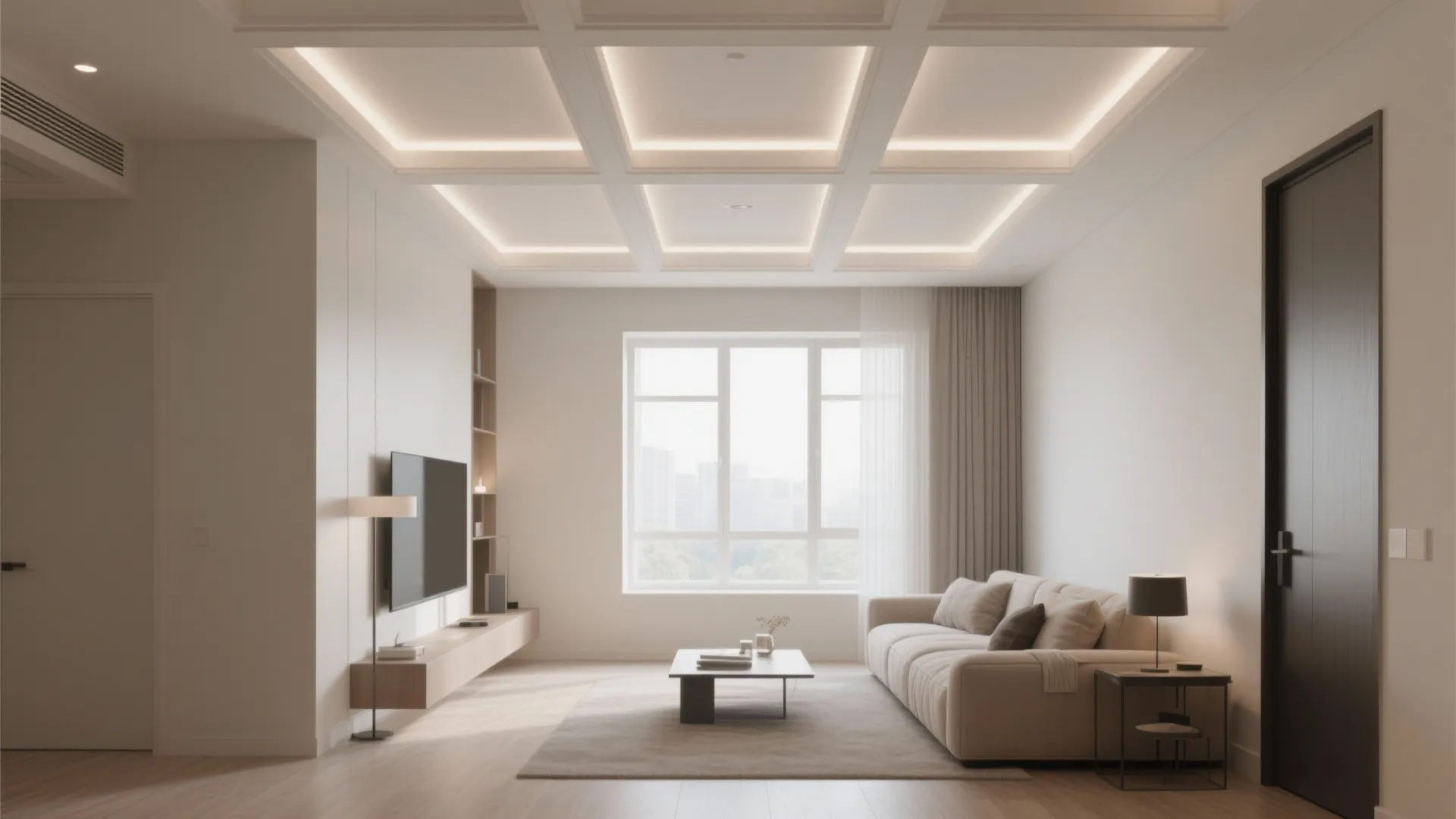 Minimalist Coffered Ceiling