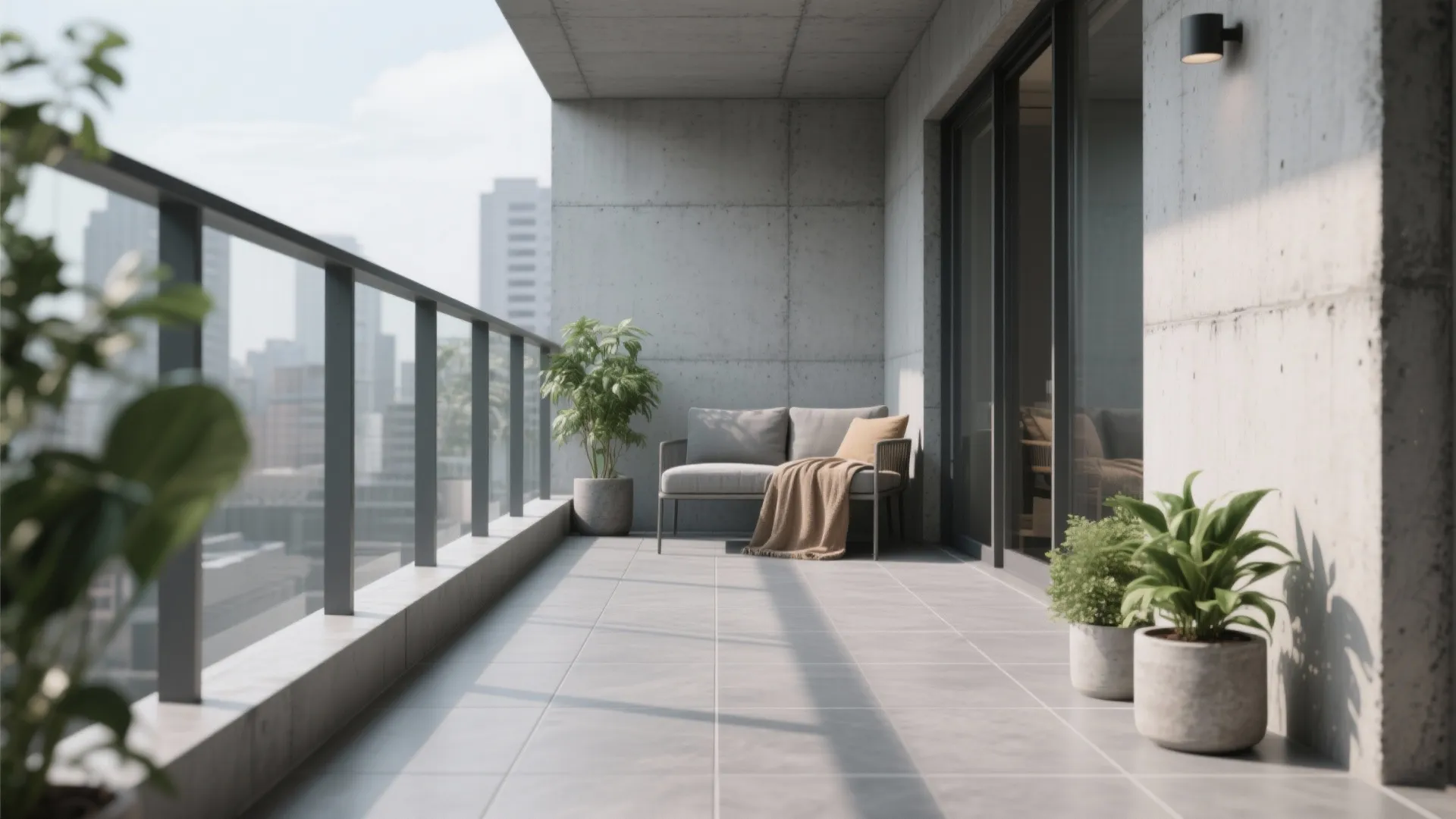 1. Minimalist Concrete Look