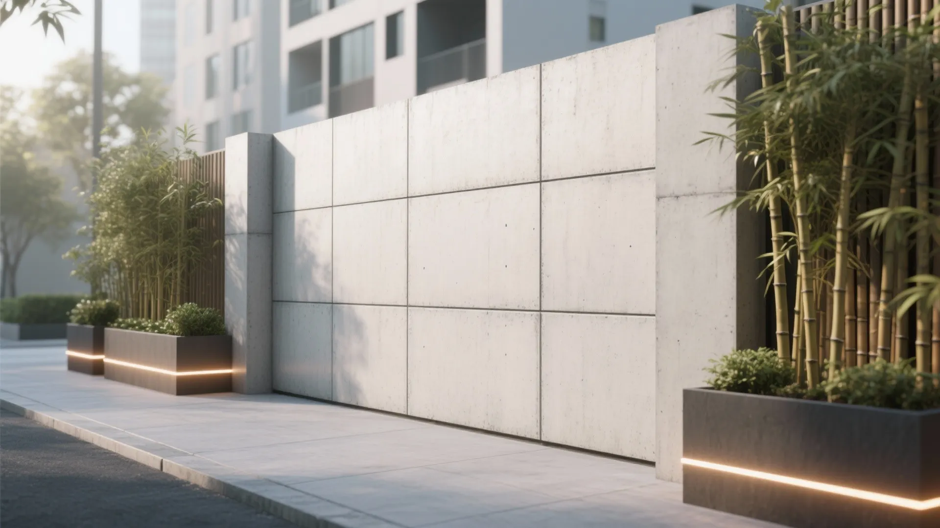 Minimalist concrete panels