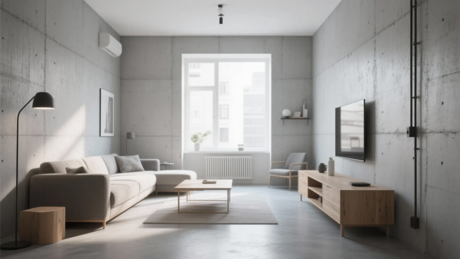 1. Minimalist Concrete Finish