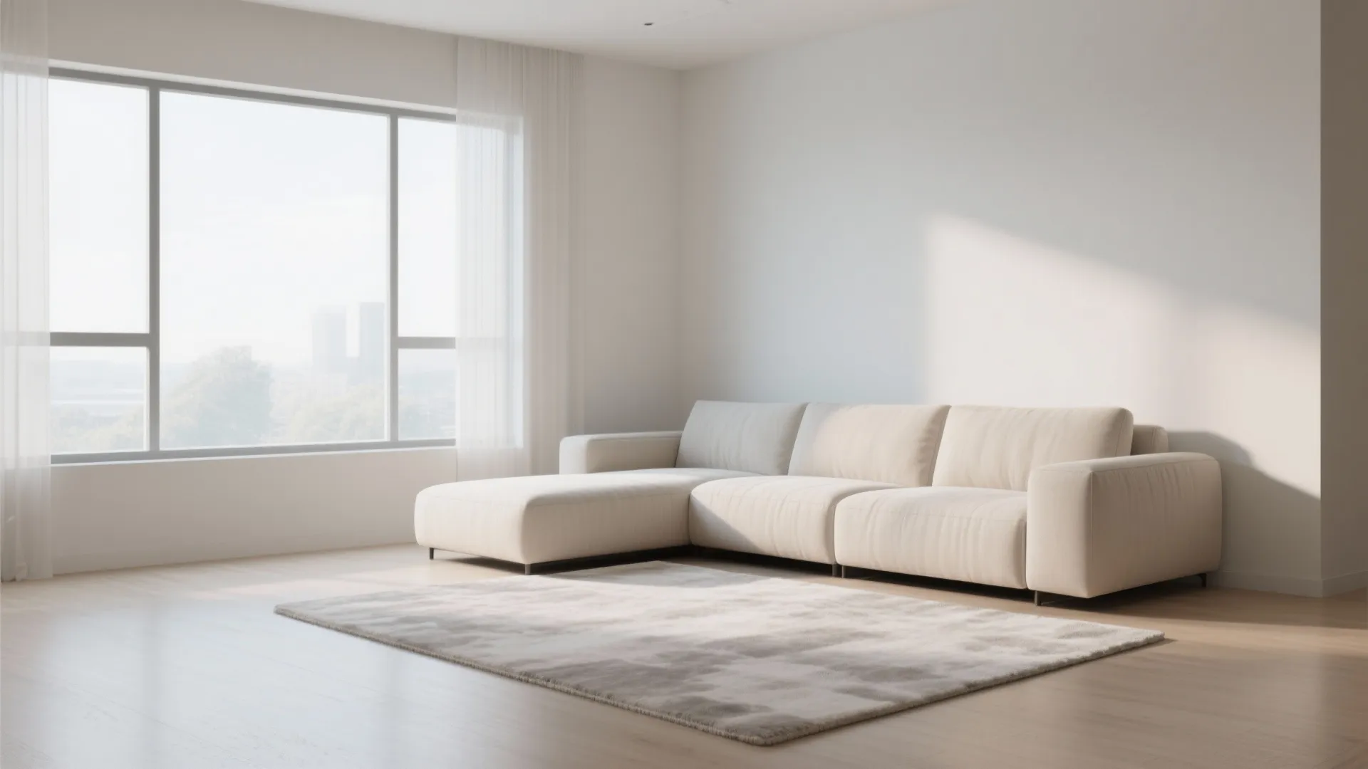 1. Minimalist Corner Seating Layout