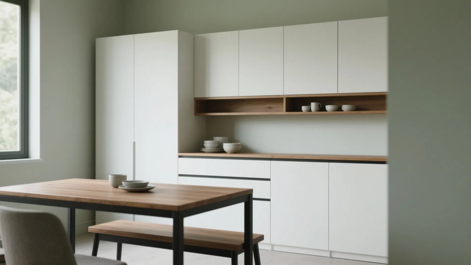Minimalist Crockery Storage with Clean Lines
