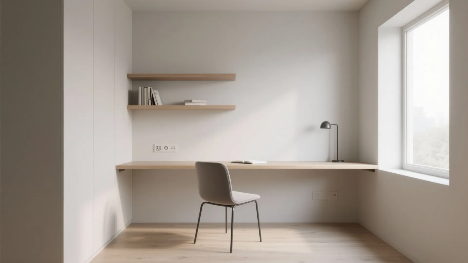 Minimalist desk layout