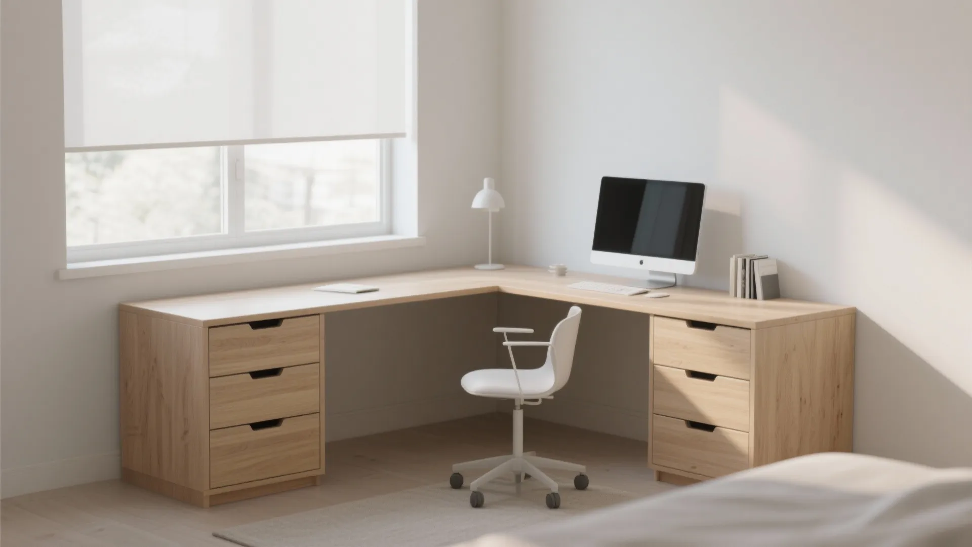 Minimalist Desk with Integrated Storage