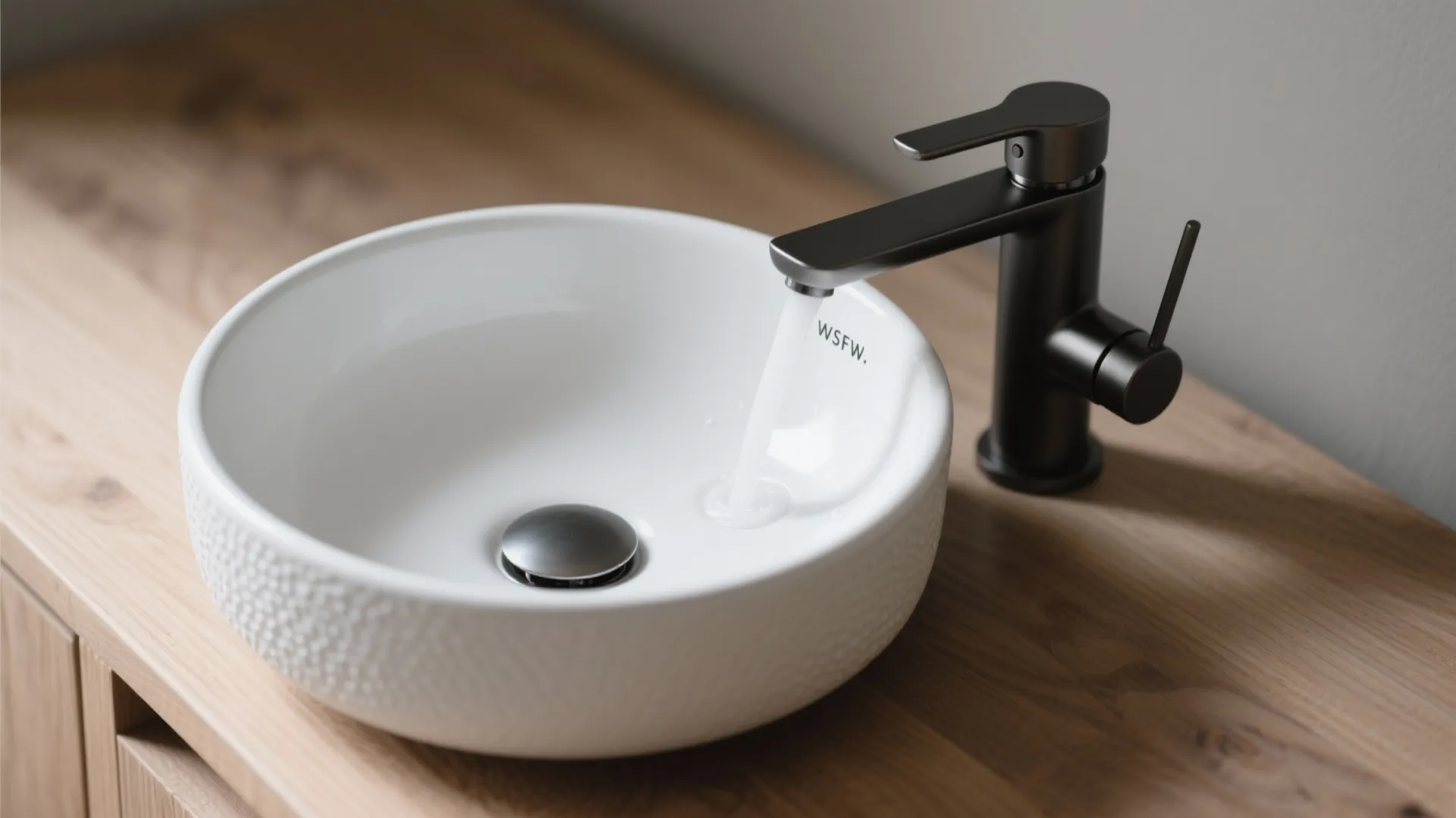 Minimalist Countertop Basin with Slim Storage