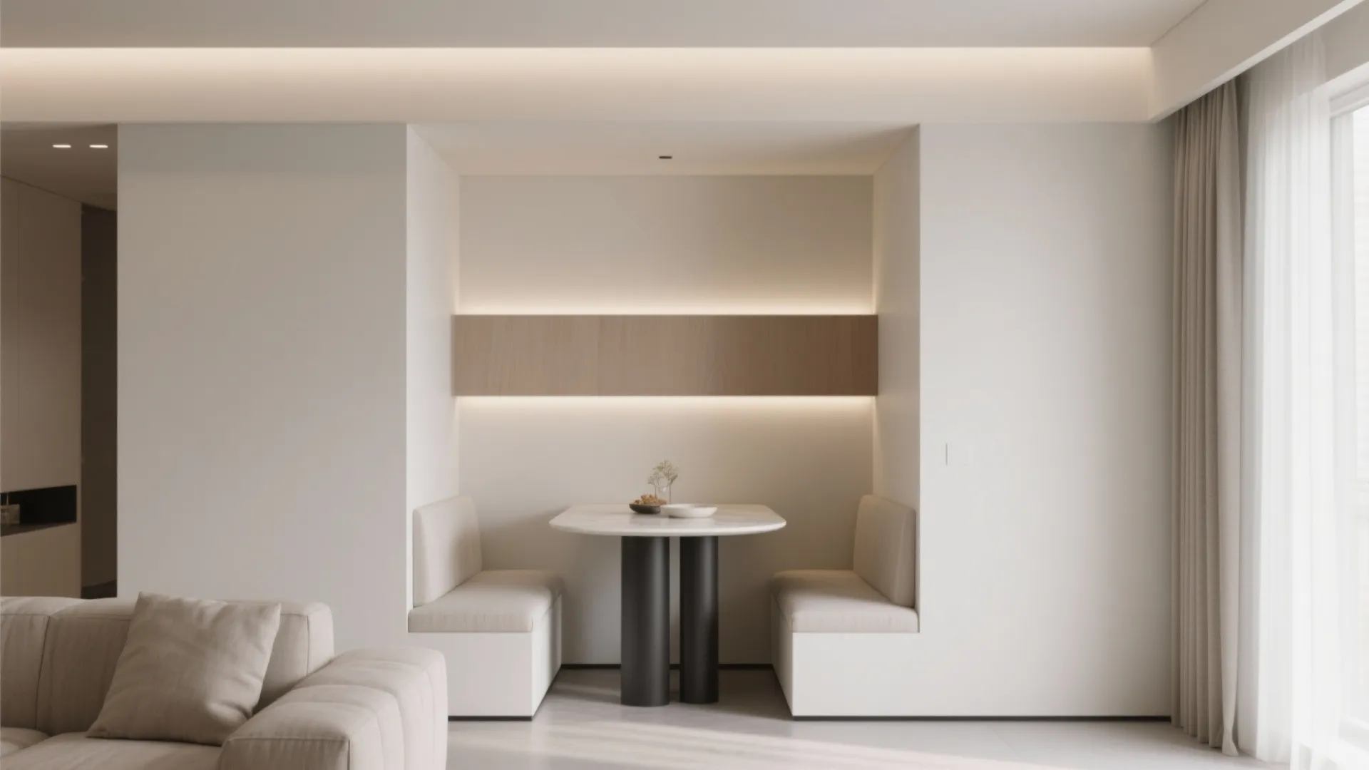 1. Minimalist Dining Nook Integration