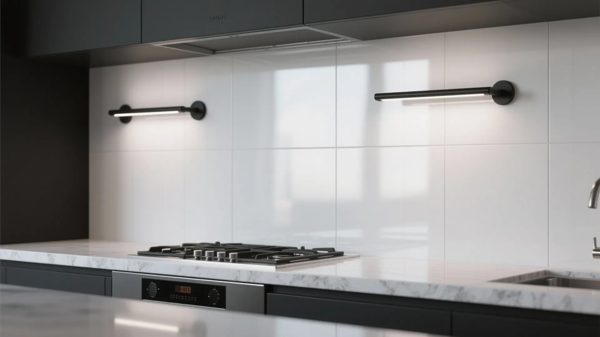 1) Minimalist Double Sconces for Task Clarity