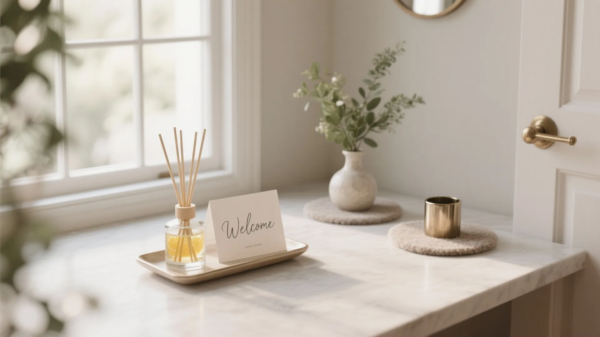 Signature Scent & Minimalist Entry Nook