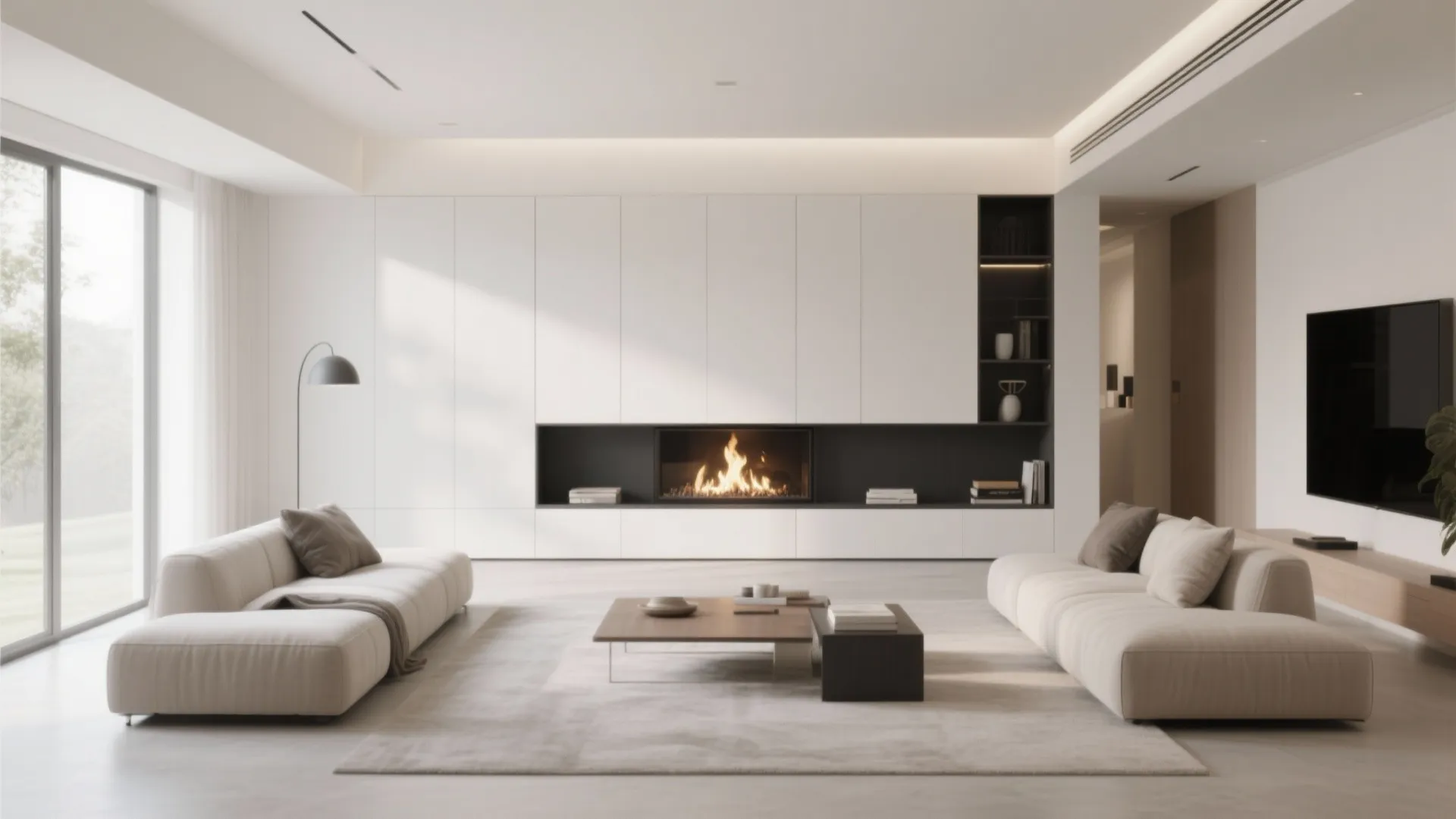 5. Minimalist Layout with Built-In Storage