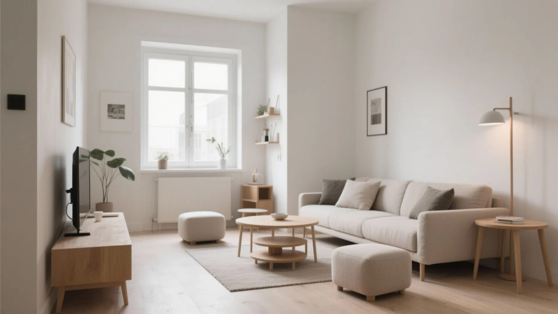 1. Minimalist Layout with Flexible Seating