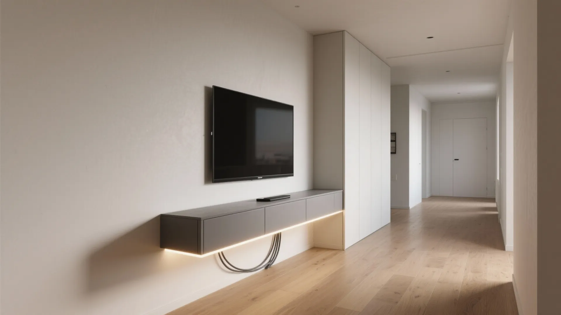 Minimalist Floating Cabinet Design