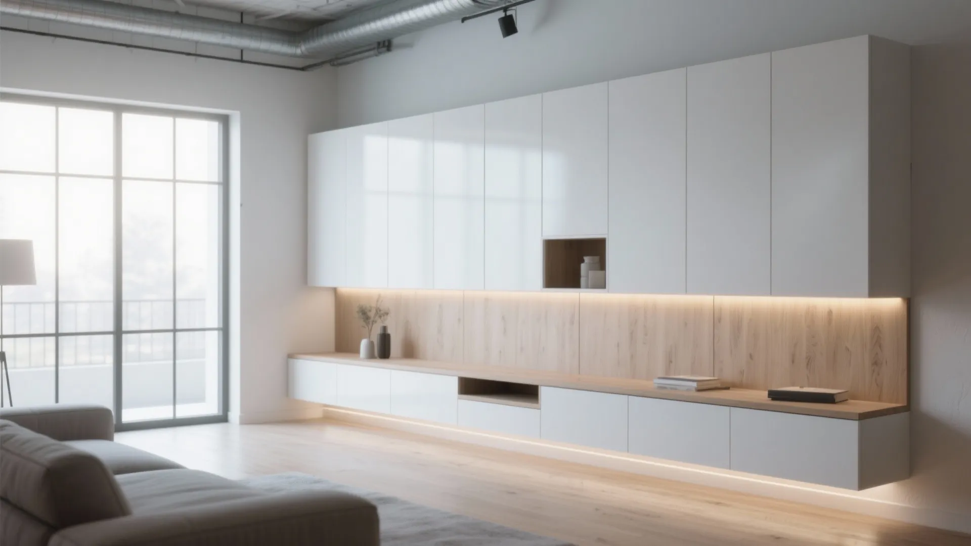 1. Minimalist Floating Cabinets
