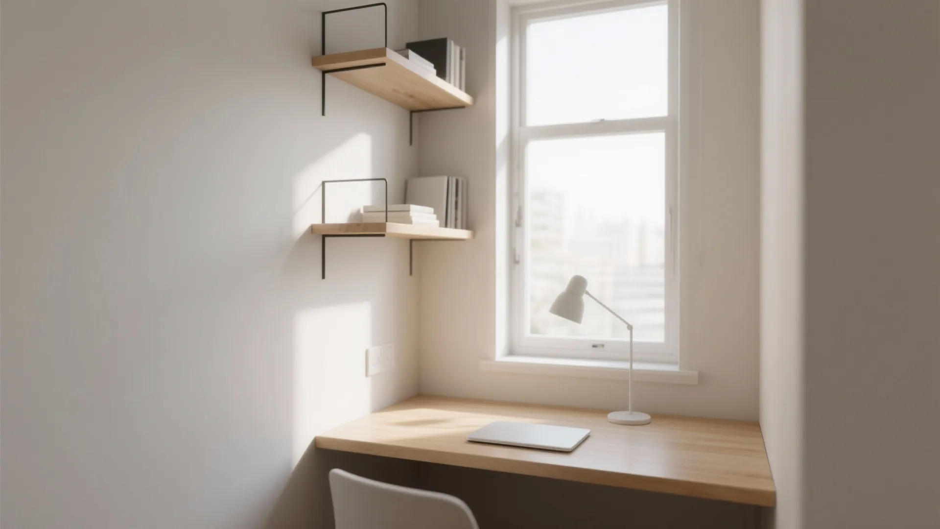 Minimalist Floating Desk Setup