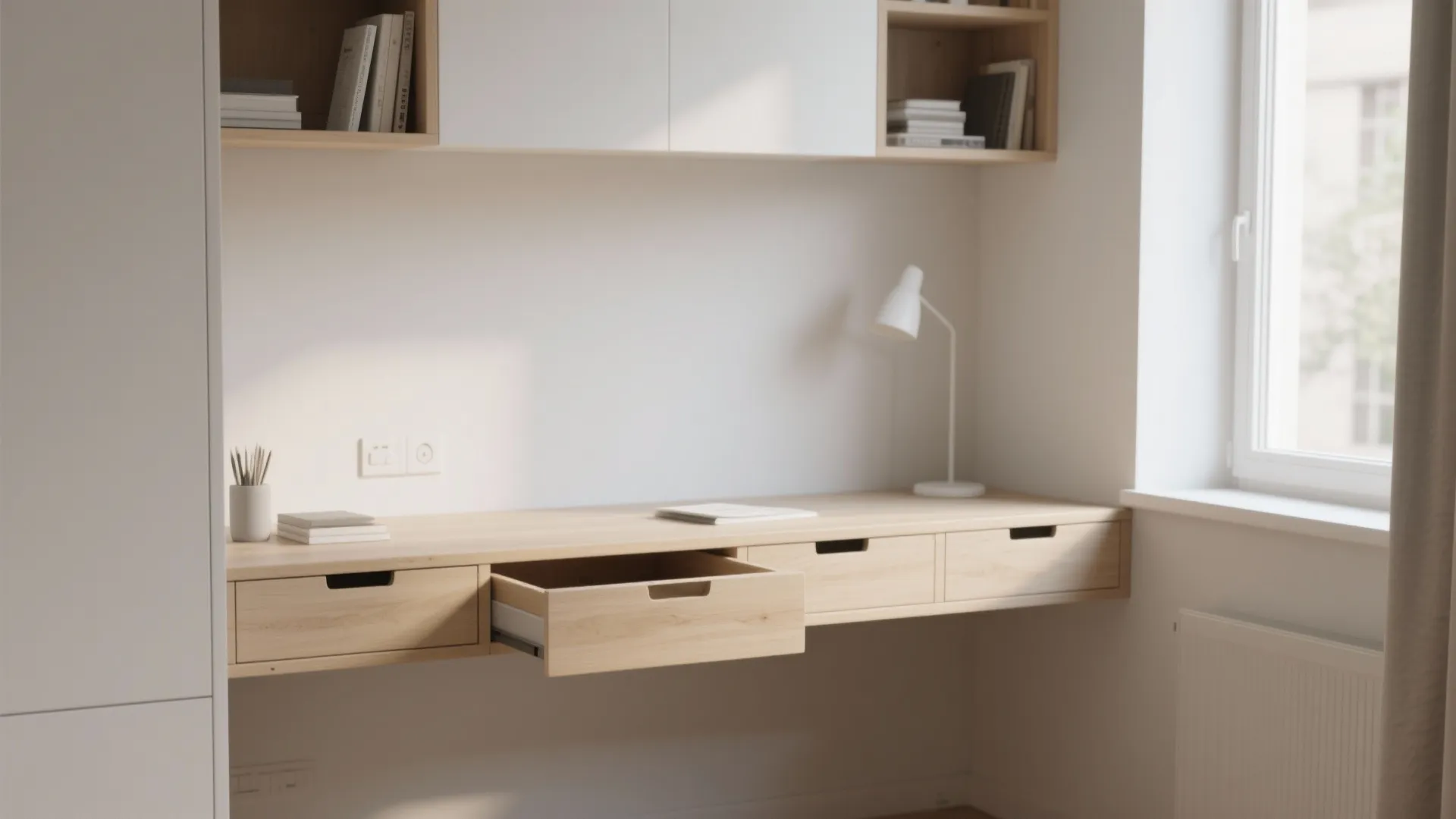 Minimalist Desk with Hidden Storage