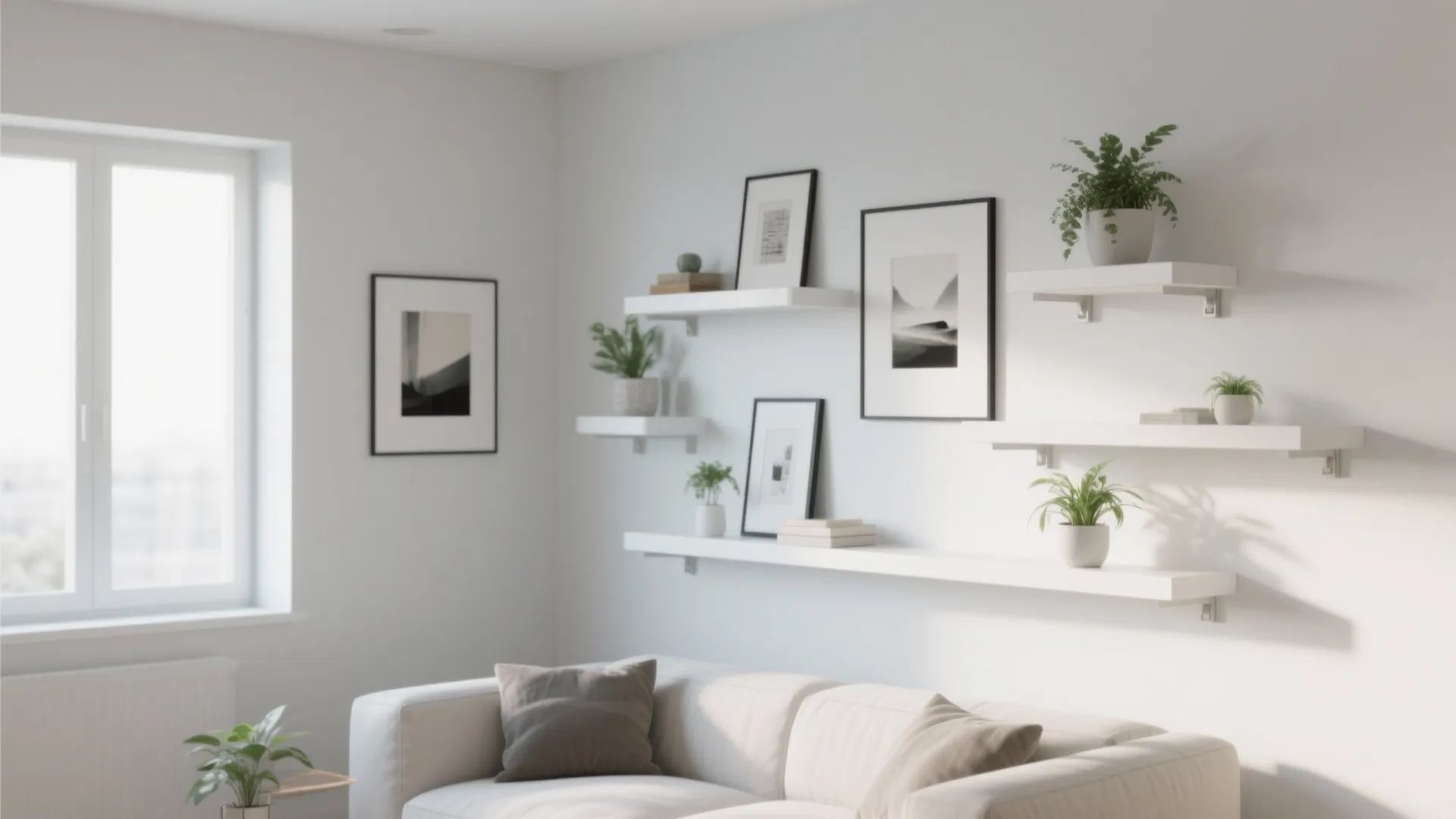 1. Minimalist Floating Shelves