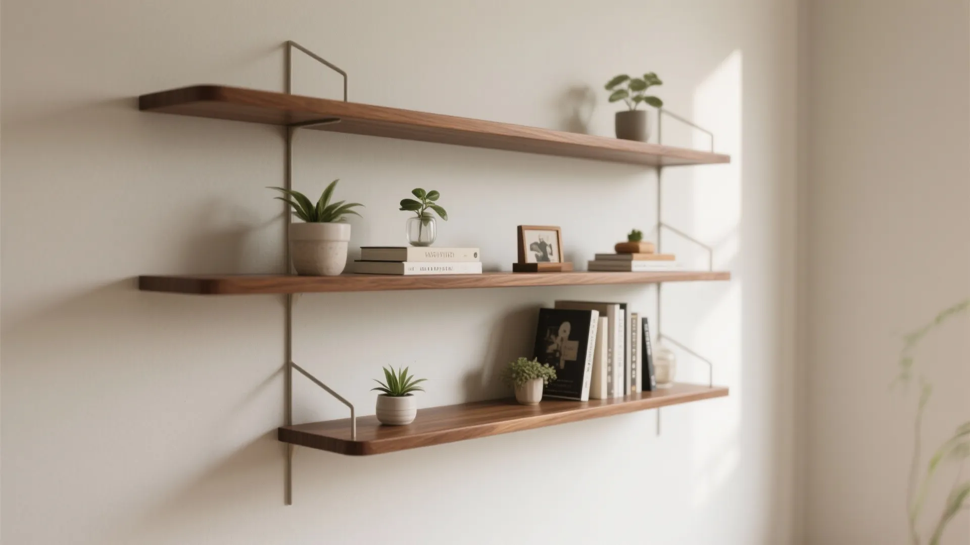 1. Minimalist Floating Shelves