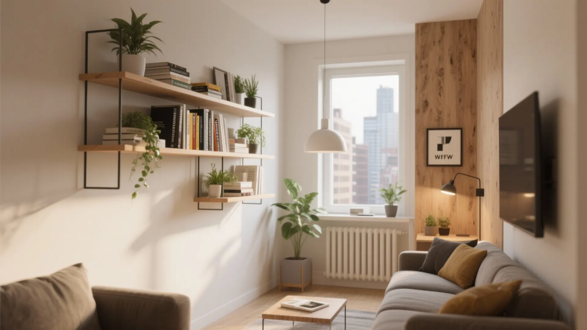 1. Minimalist Wall-Mounted Shelves