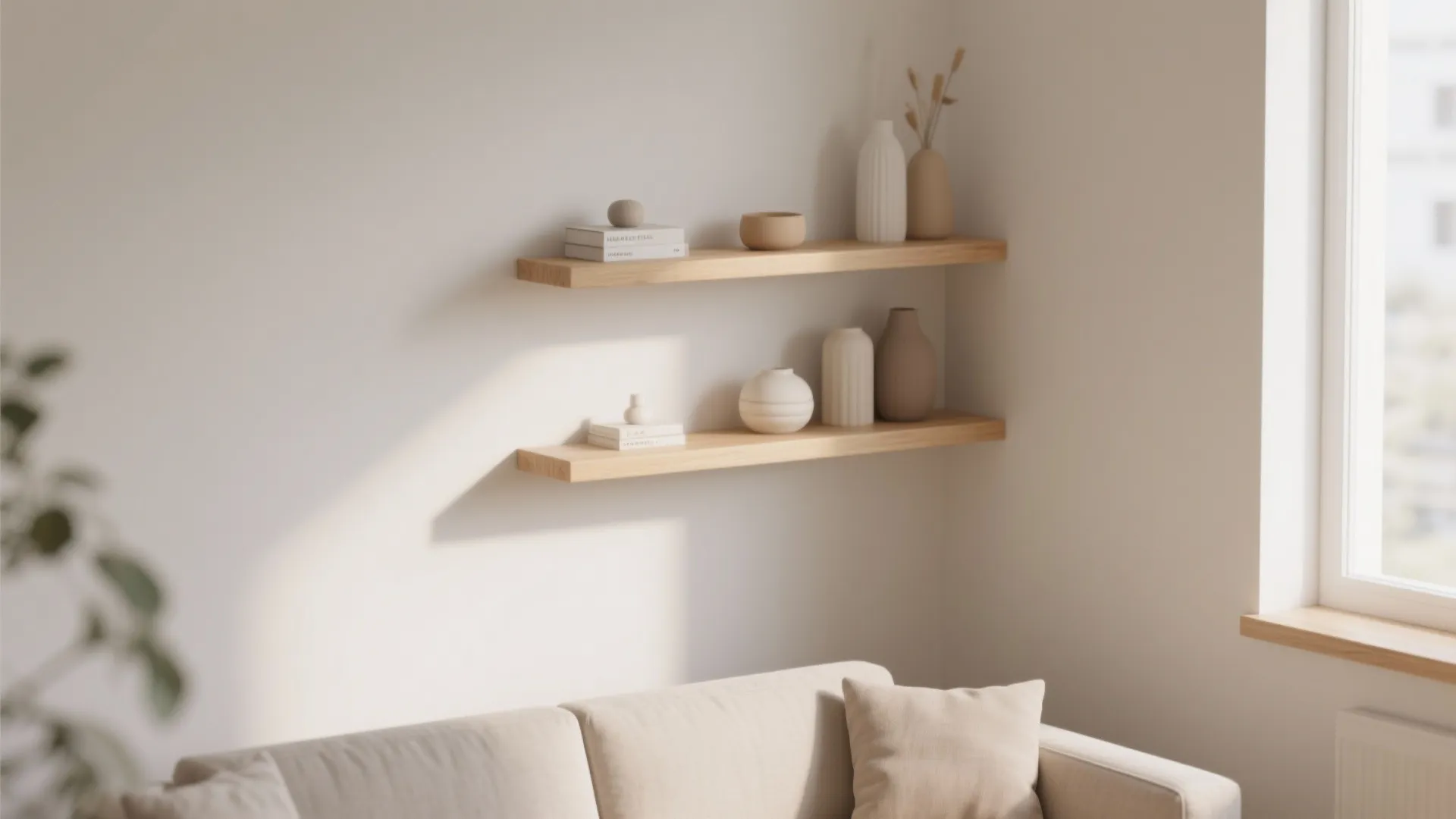 Minimalist shelving for a clean look