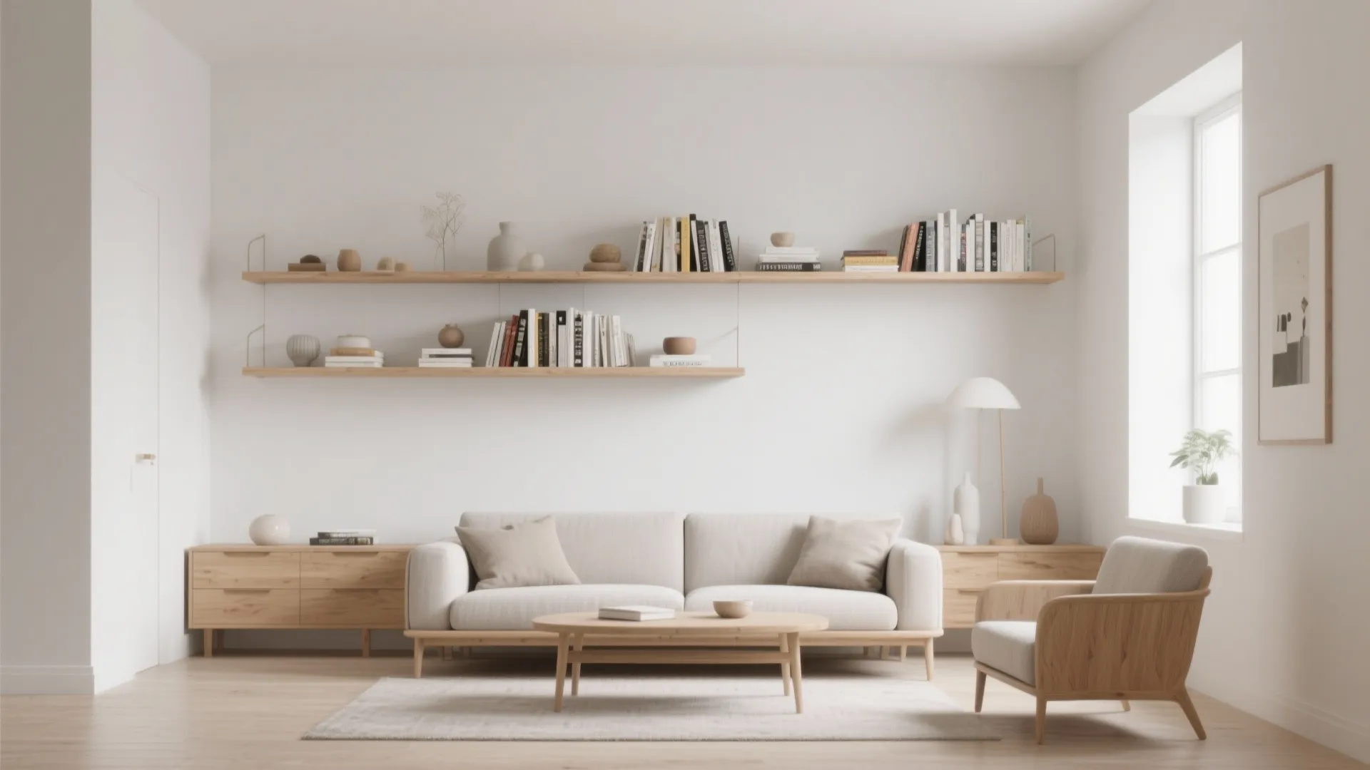 1. Minimalist Floating Shelves