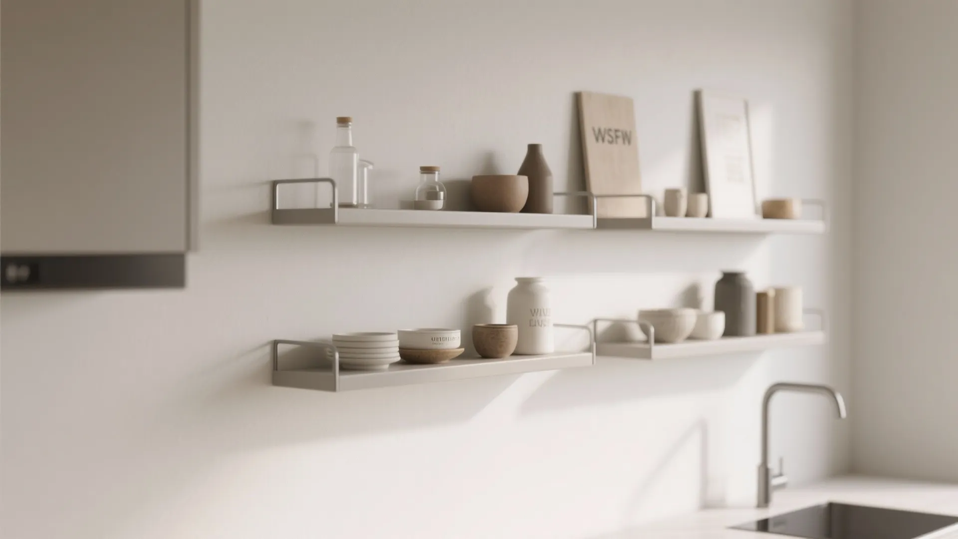Minimalist floating shelves