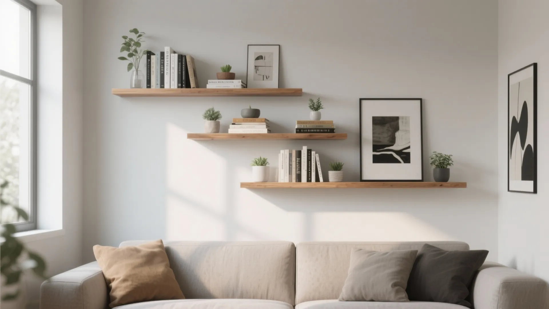 1. Minimalist Floating Shelves