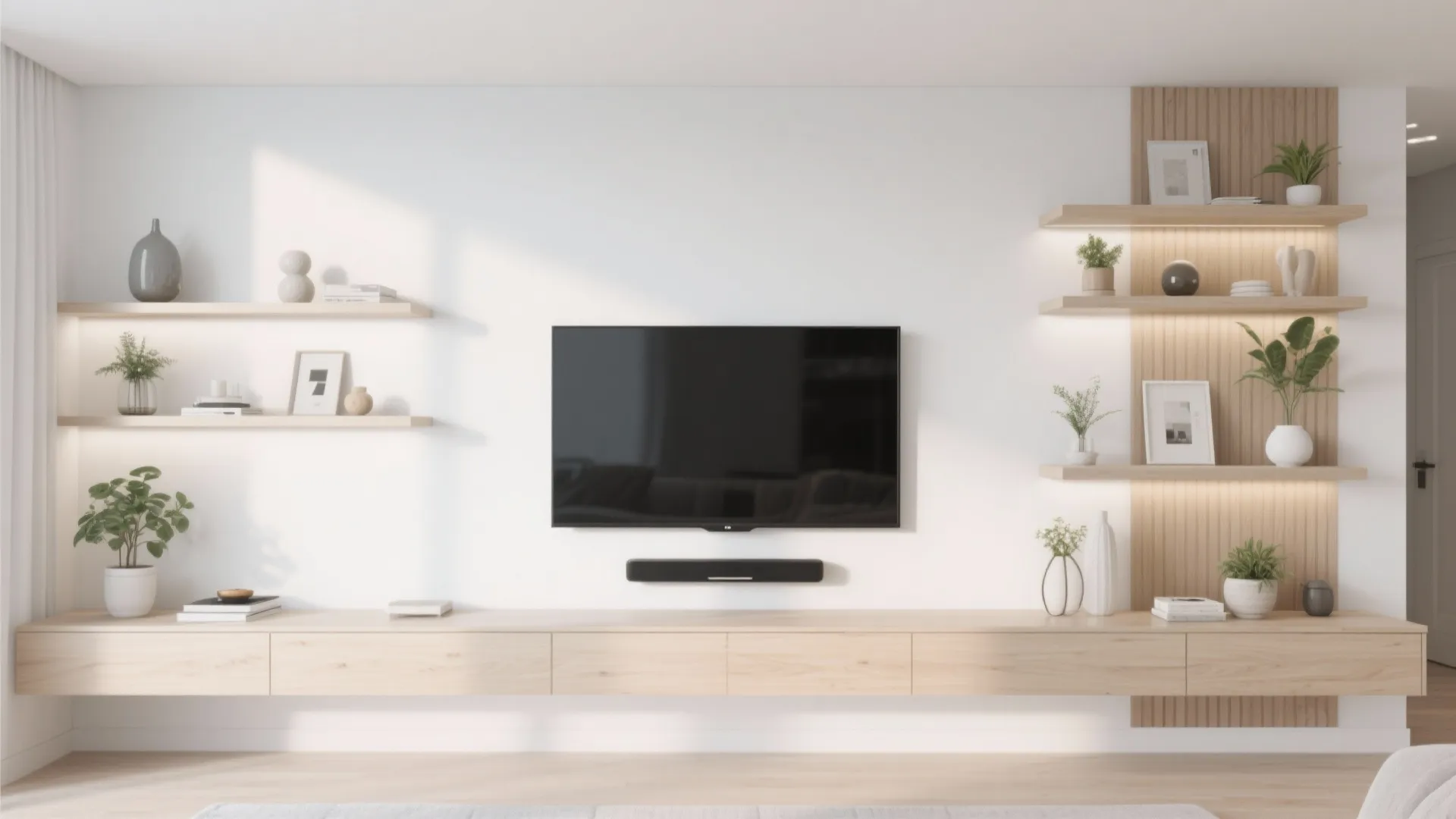 Minimalist floating shelves