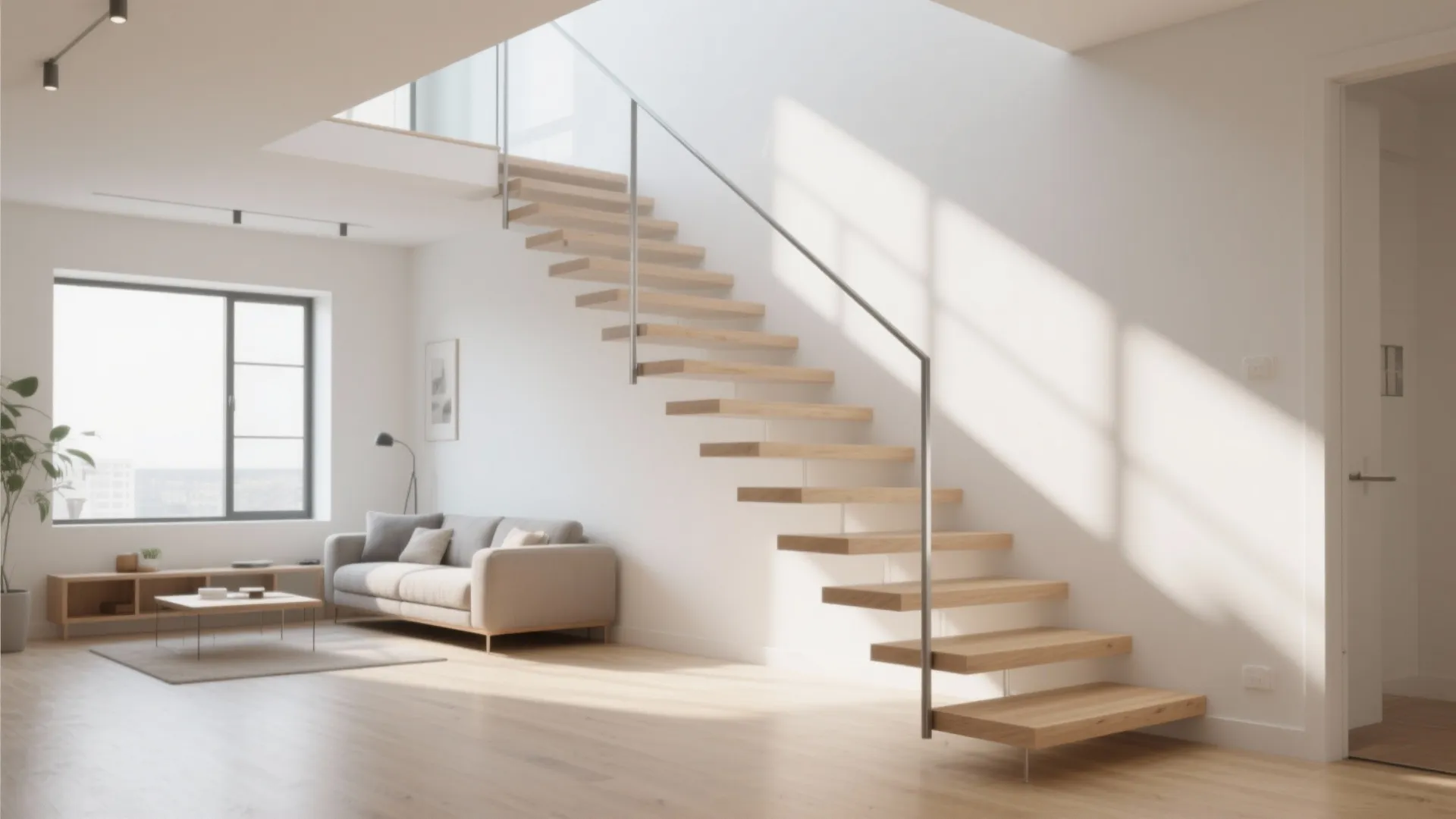 1. Minimalist Floating Stairs