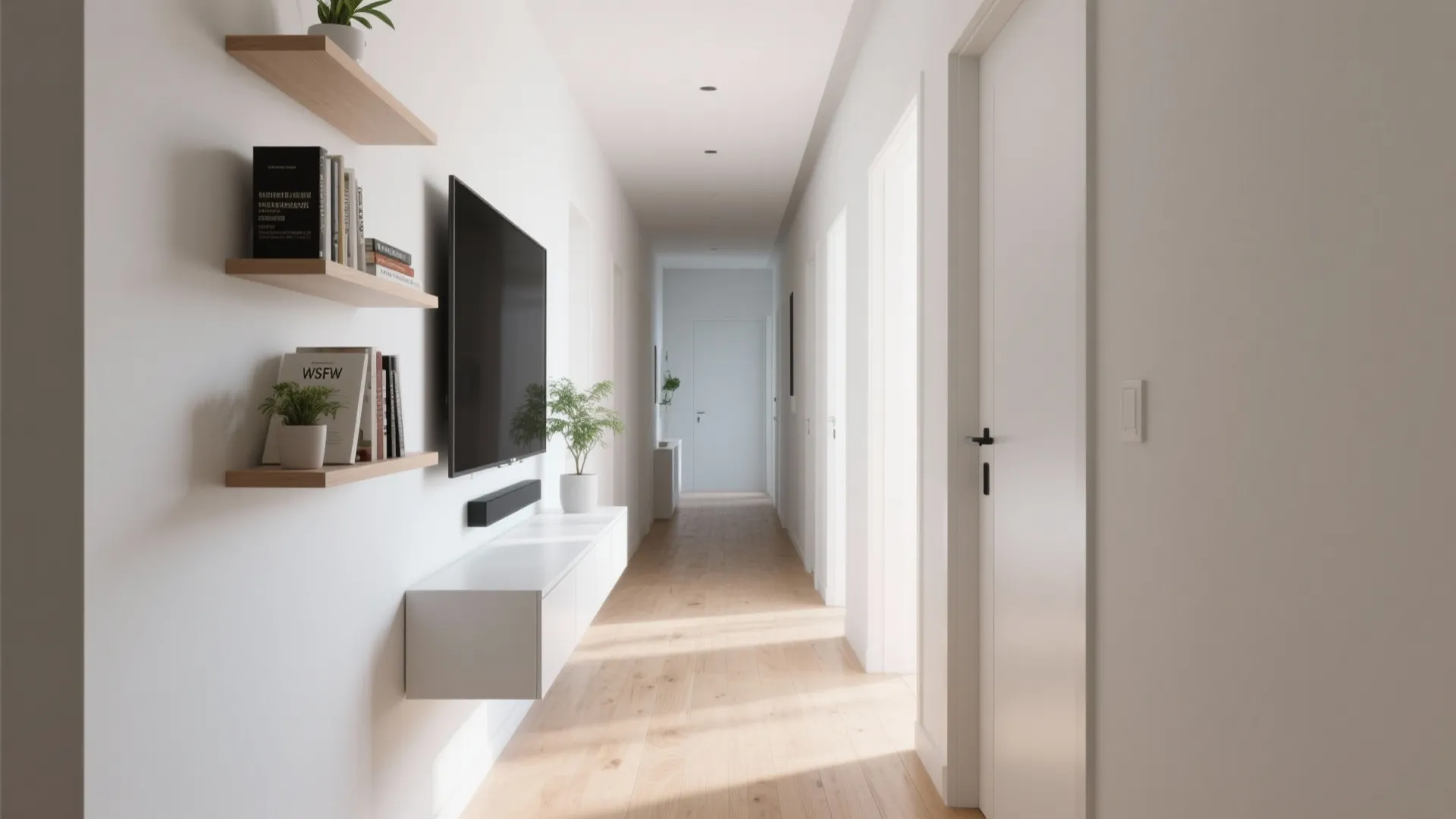 Minimalist floating TV unit