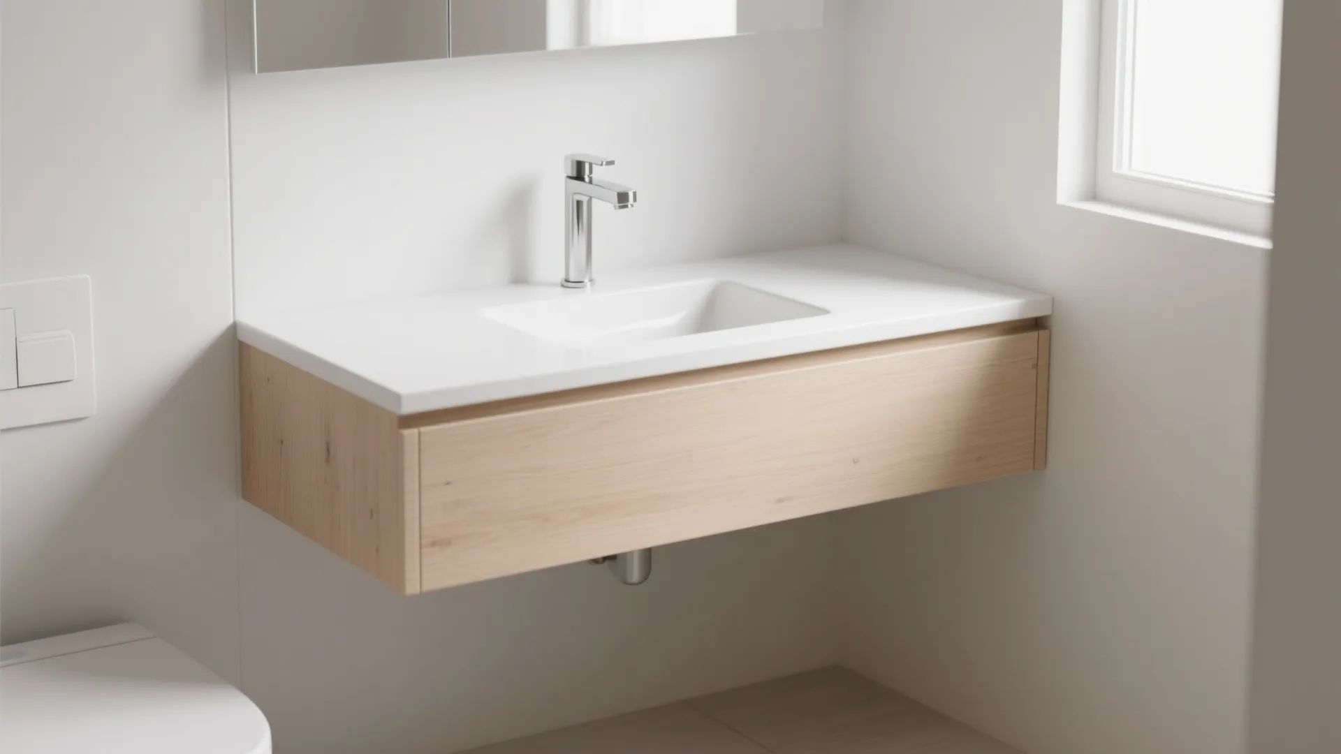 Minimalist floating vanity