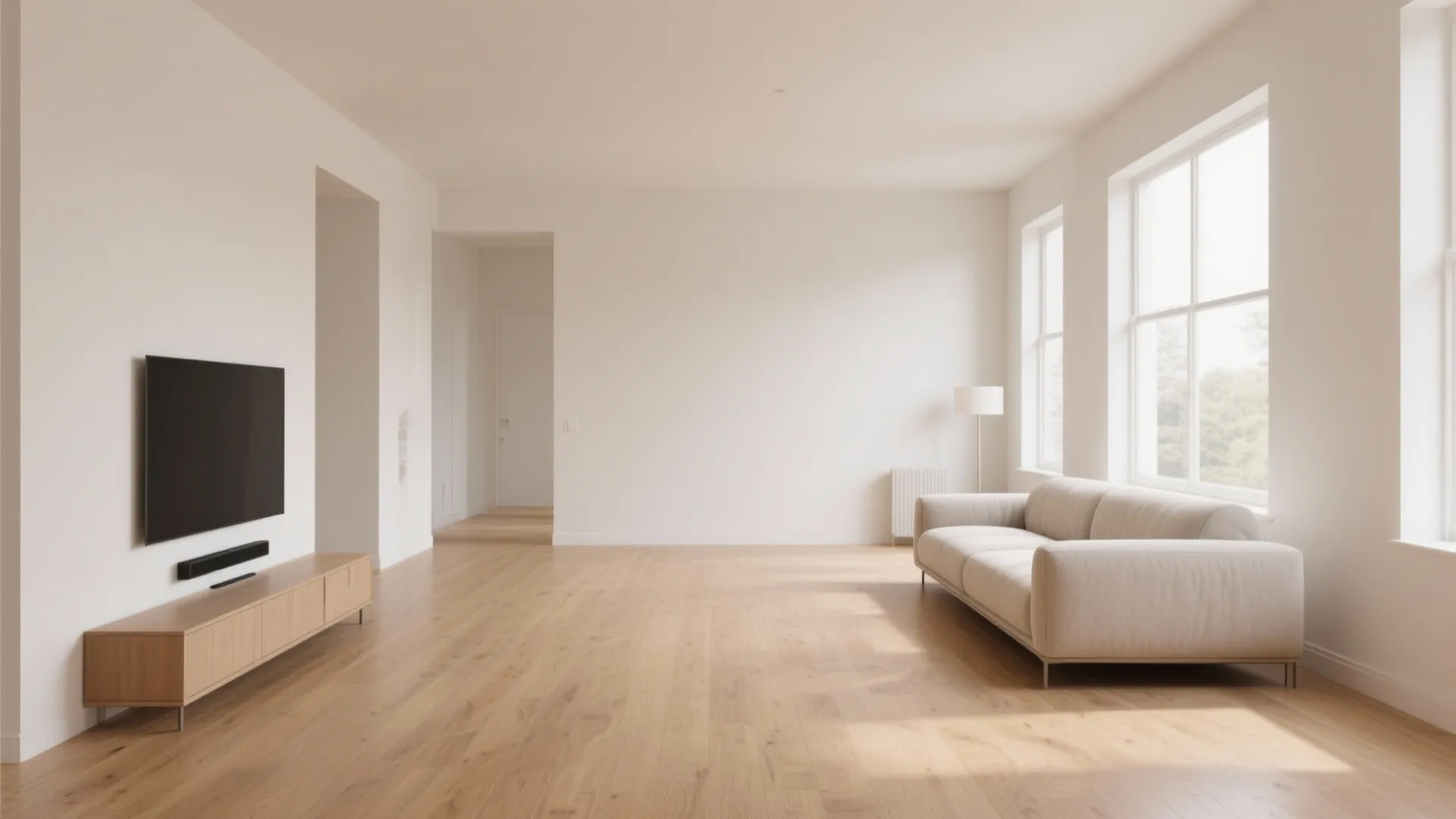 Minimalist layout with focal furniture