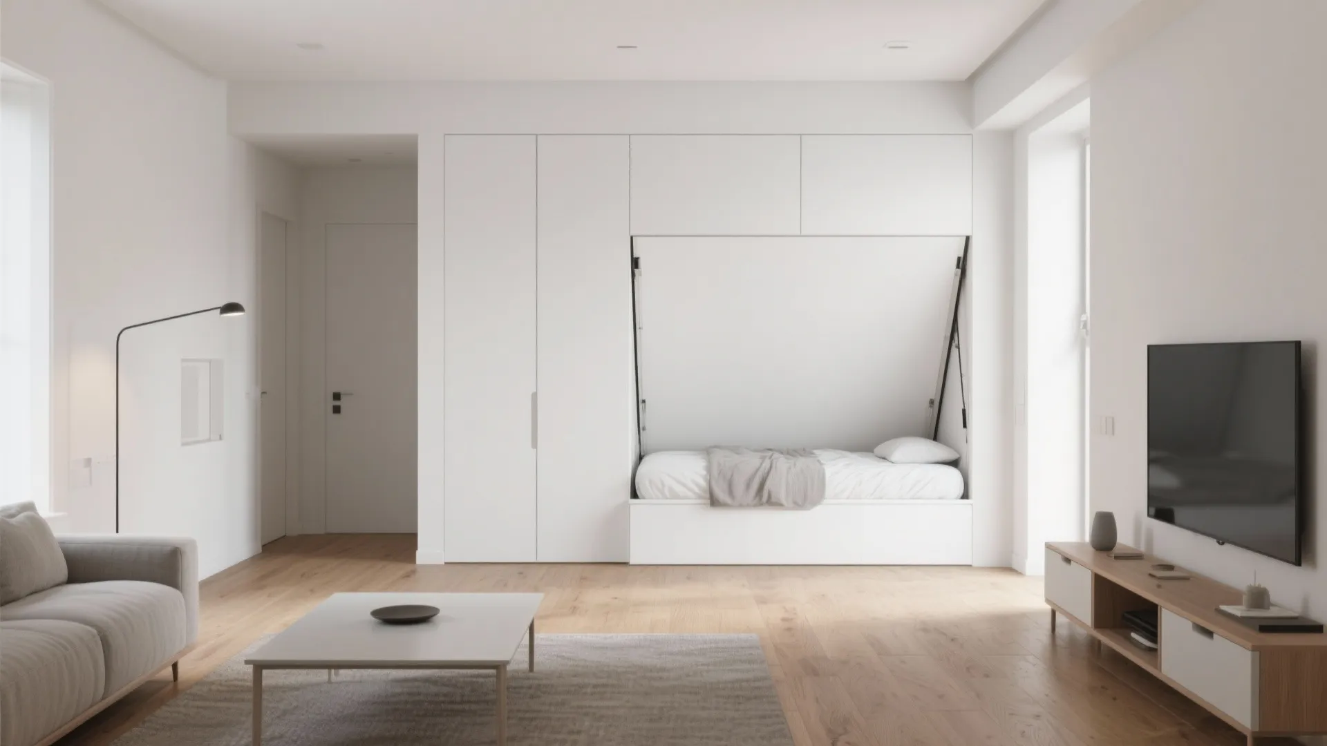 Minimalist Fold-Down Bed Concept