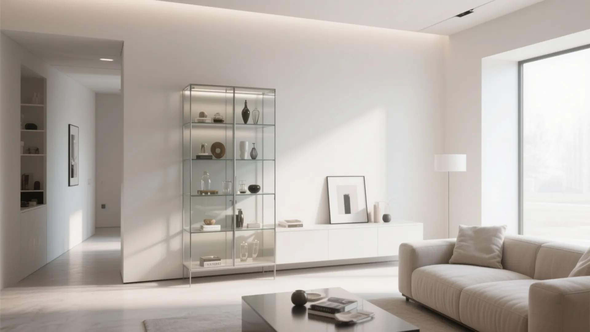 Minimalist Glass-Front Display