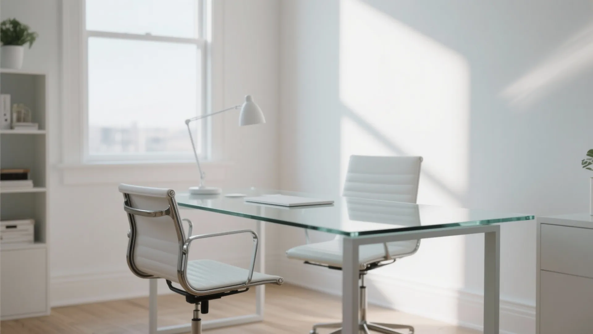 6. Minimalist Glass Desk