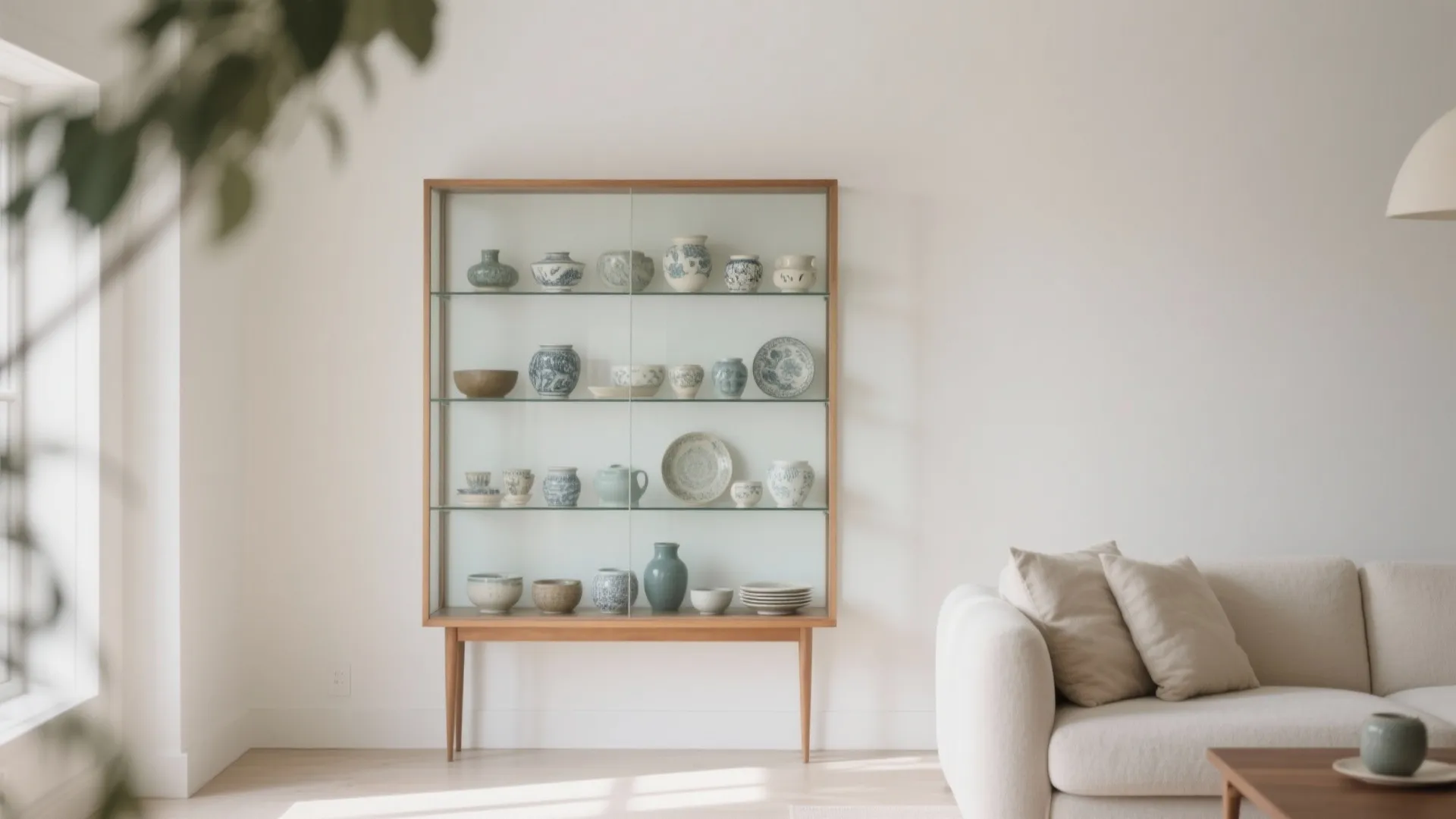 1. Minimalist Glass-Front Hutch