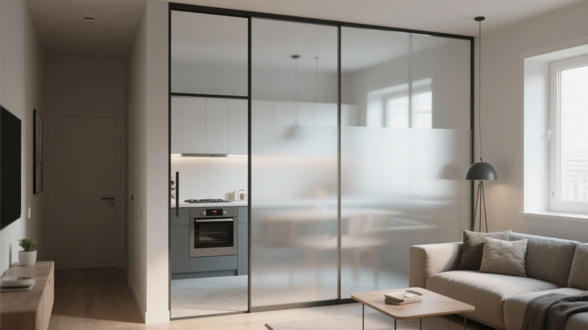 Minimalist Glass Partition