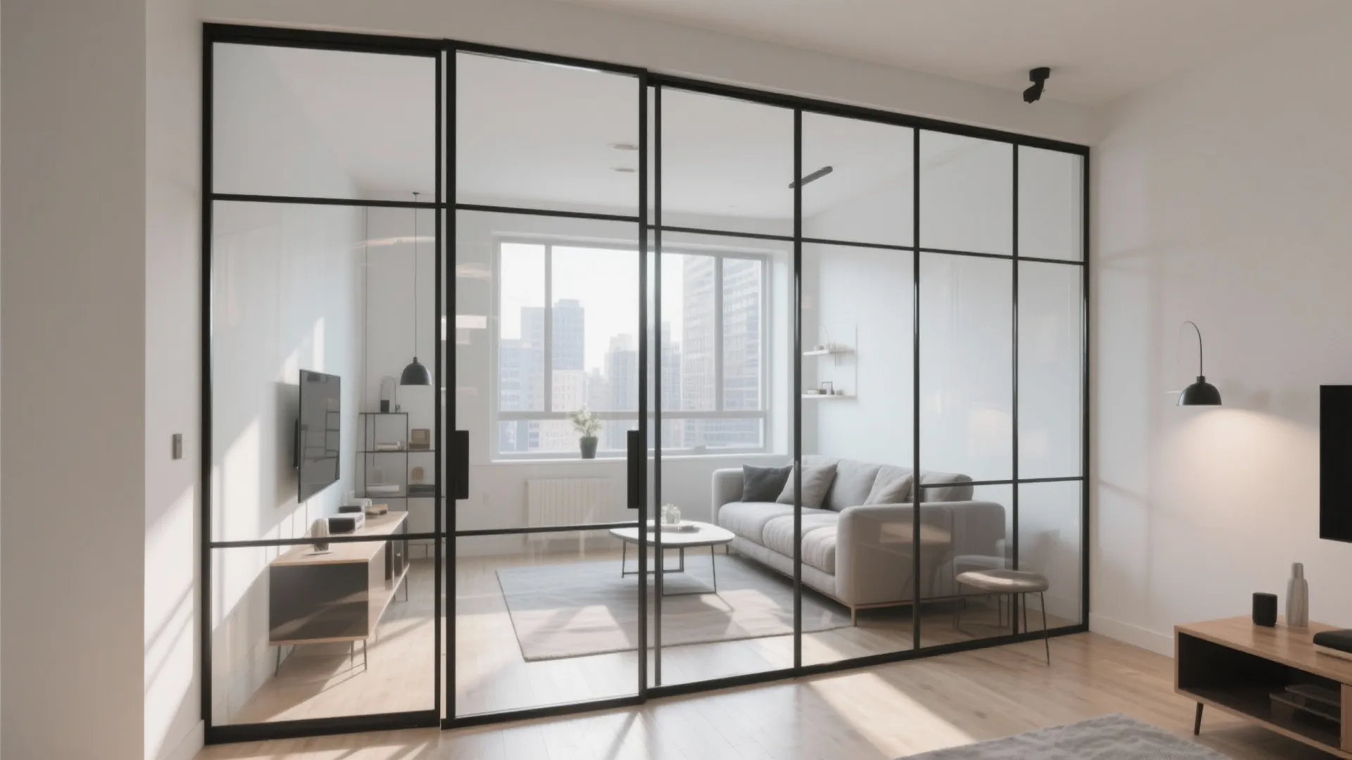 Minimalist Glass Partition